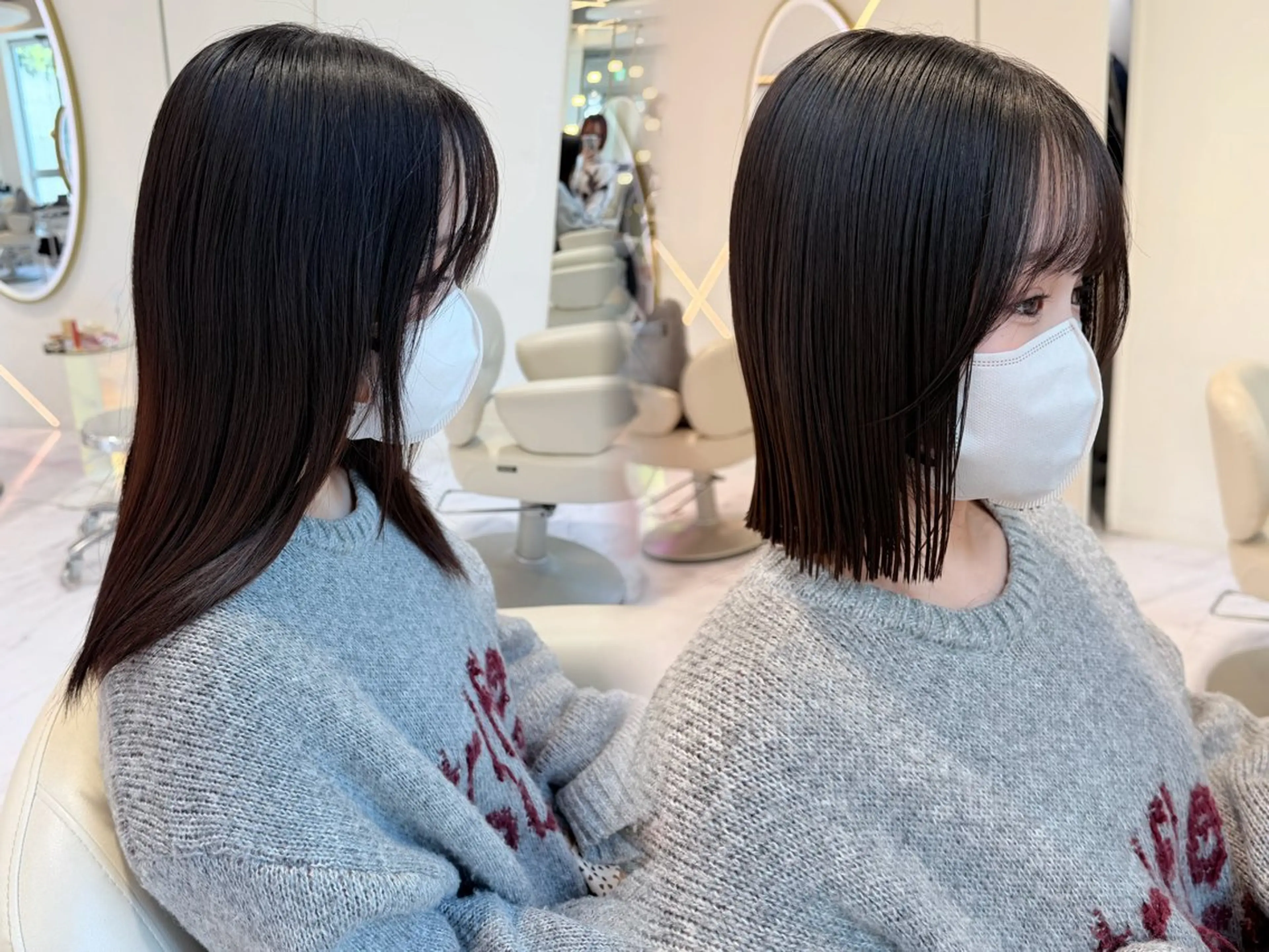 ミディアム ボブ 似合わせカット カット トリートメント SAYAKA 🍒／ボブ／暖色のヘアスタイル