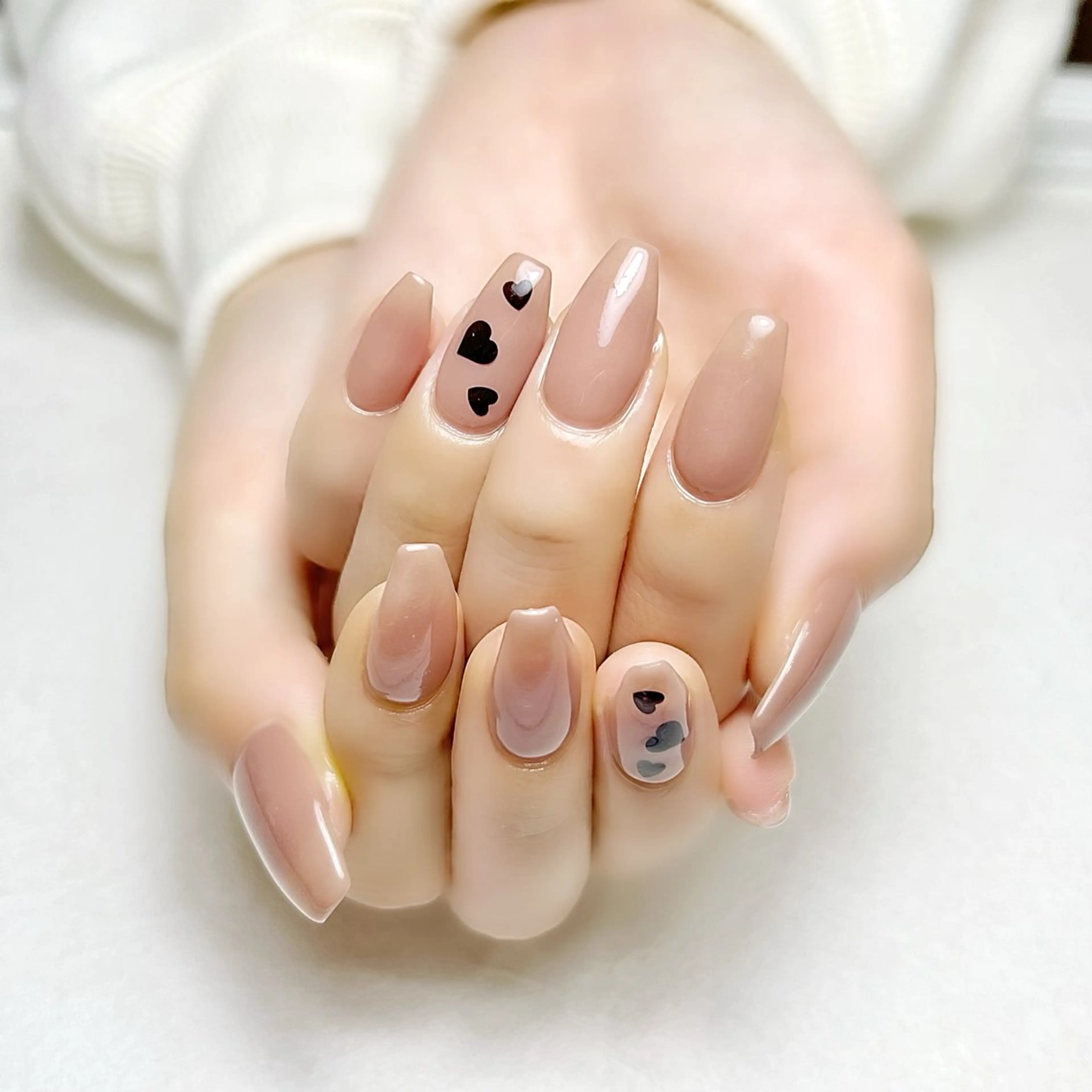 ネイル ハート オフィスネイル ワンカラーネイル シンプルネイル 冬ネイル rouse nail RISATOのネイルデザイン