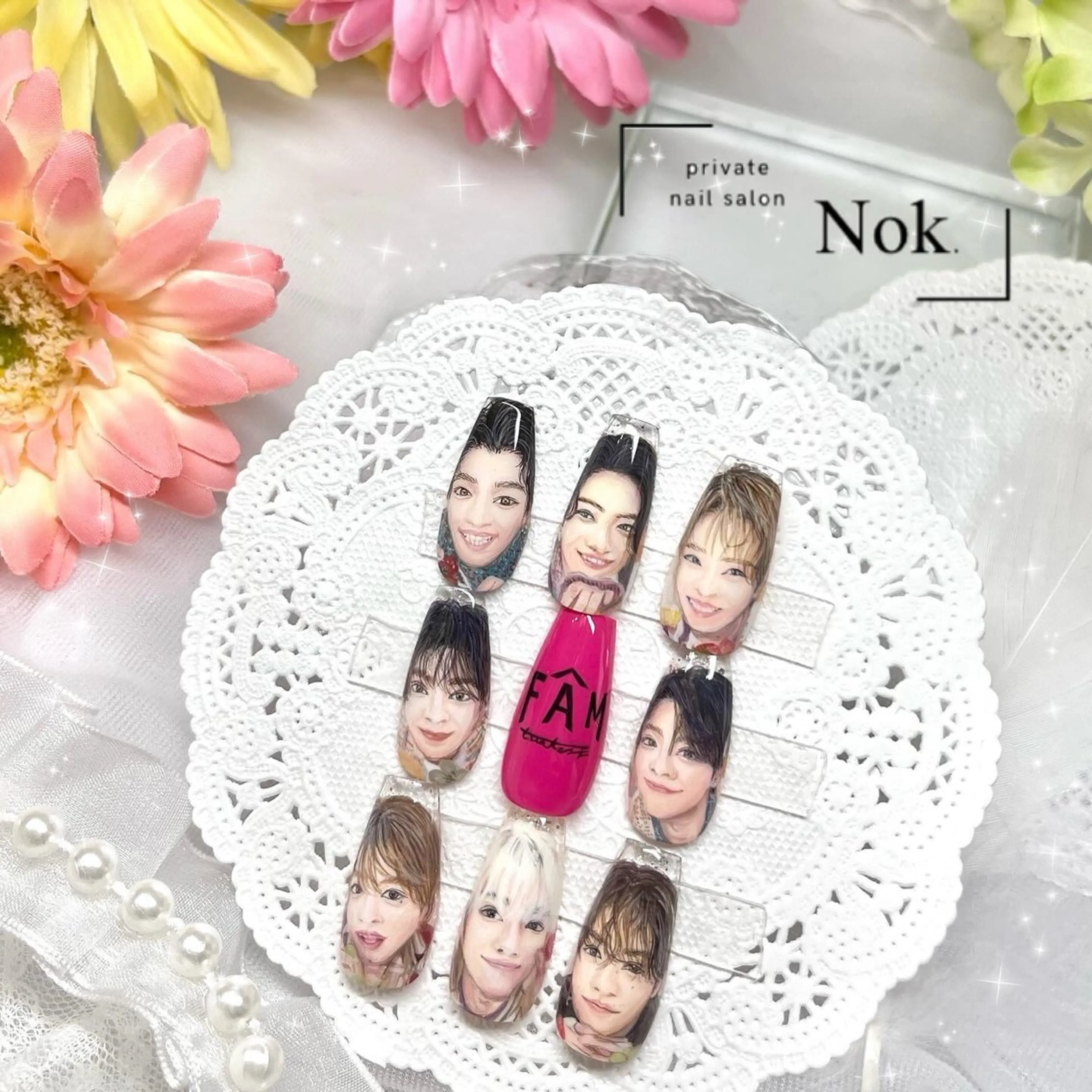 【プレインシート対応】似顔絵ネイル🎀人物絵2体やり放題(オフあり)の写真