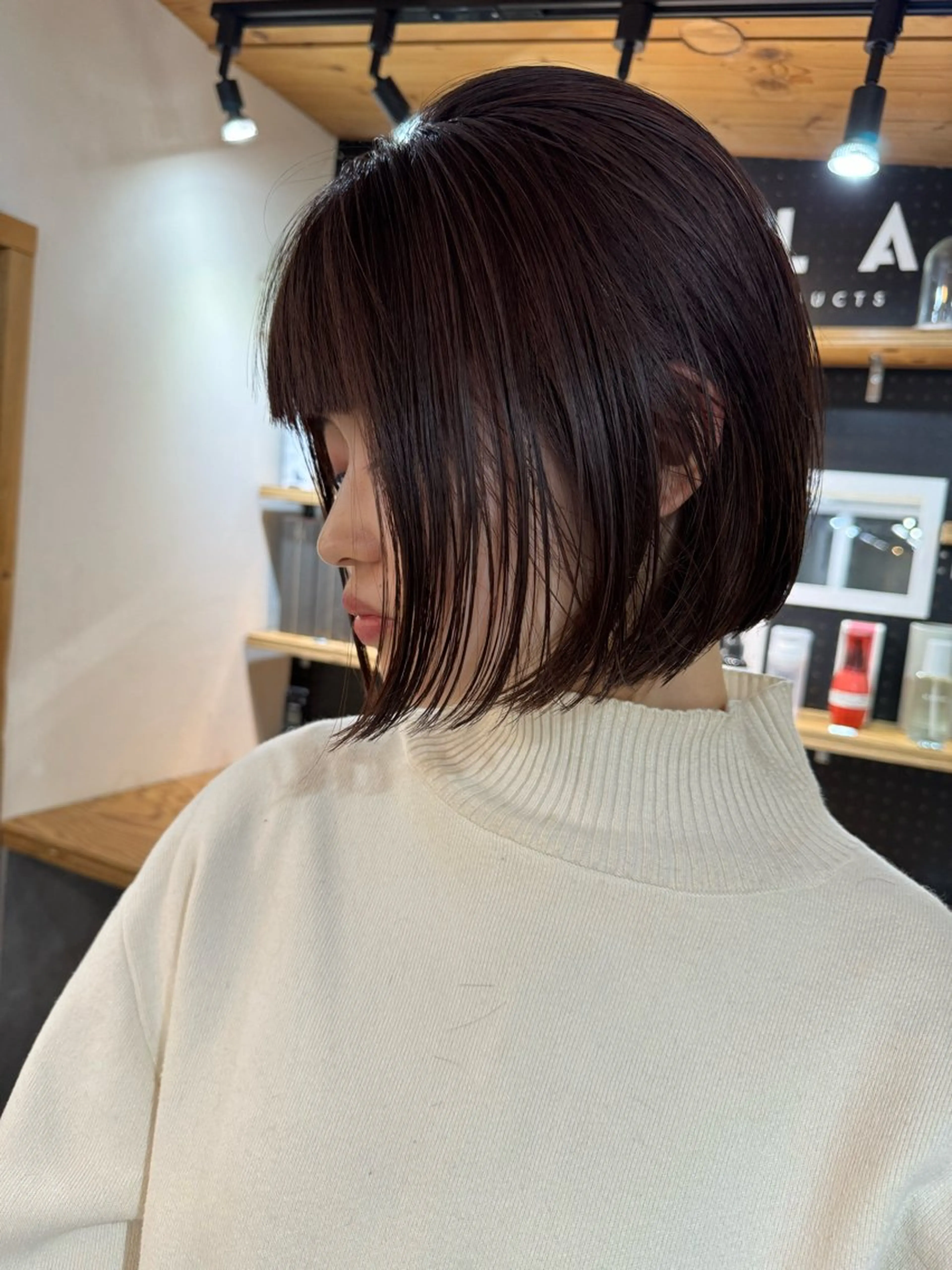 ミディアム カラー 透明感カラー グレージュ ボブ 韓国風ヘア Rico / bob/グレージュのヘアスタイル