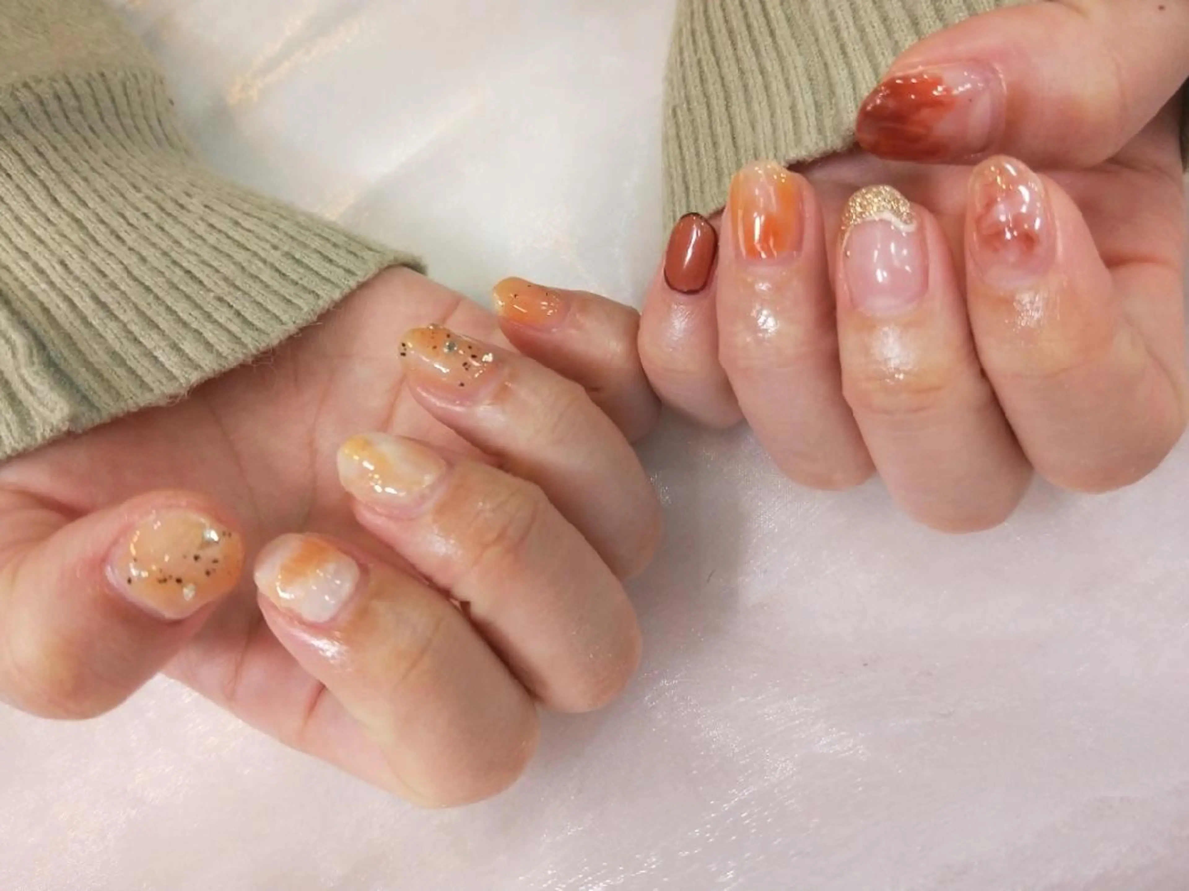 ネイル ハンドネイル ハンドケア R'well所属・はばすみれ🎀ﾈｲﾙ 光ﾌｪｲｼｬﾙ ﾍｱのネイルデザイン