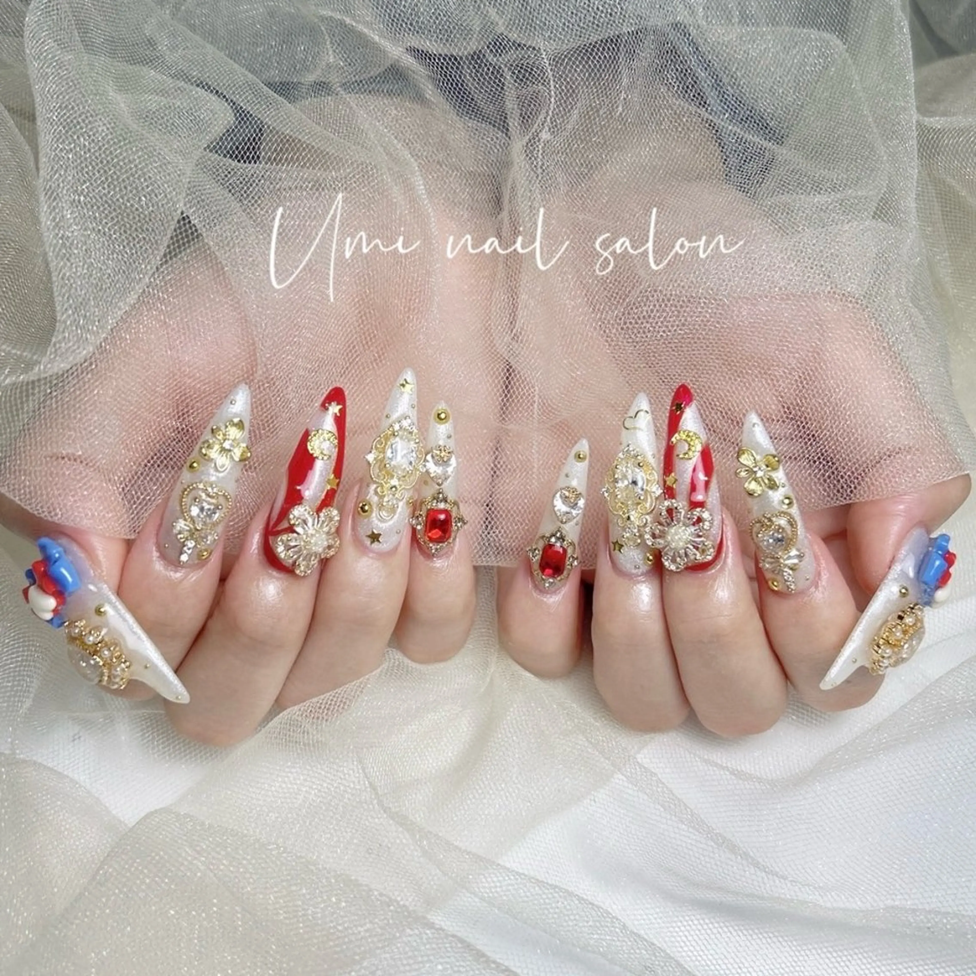 🍭ハンド🍬チップ長さだし+持ち込みデザイン(ゴテゴテデザイン10本ok！）16980🩷💗の写真