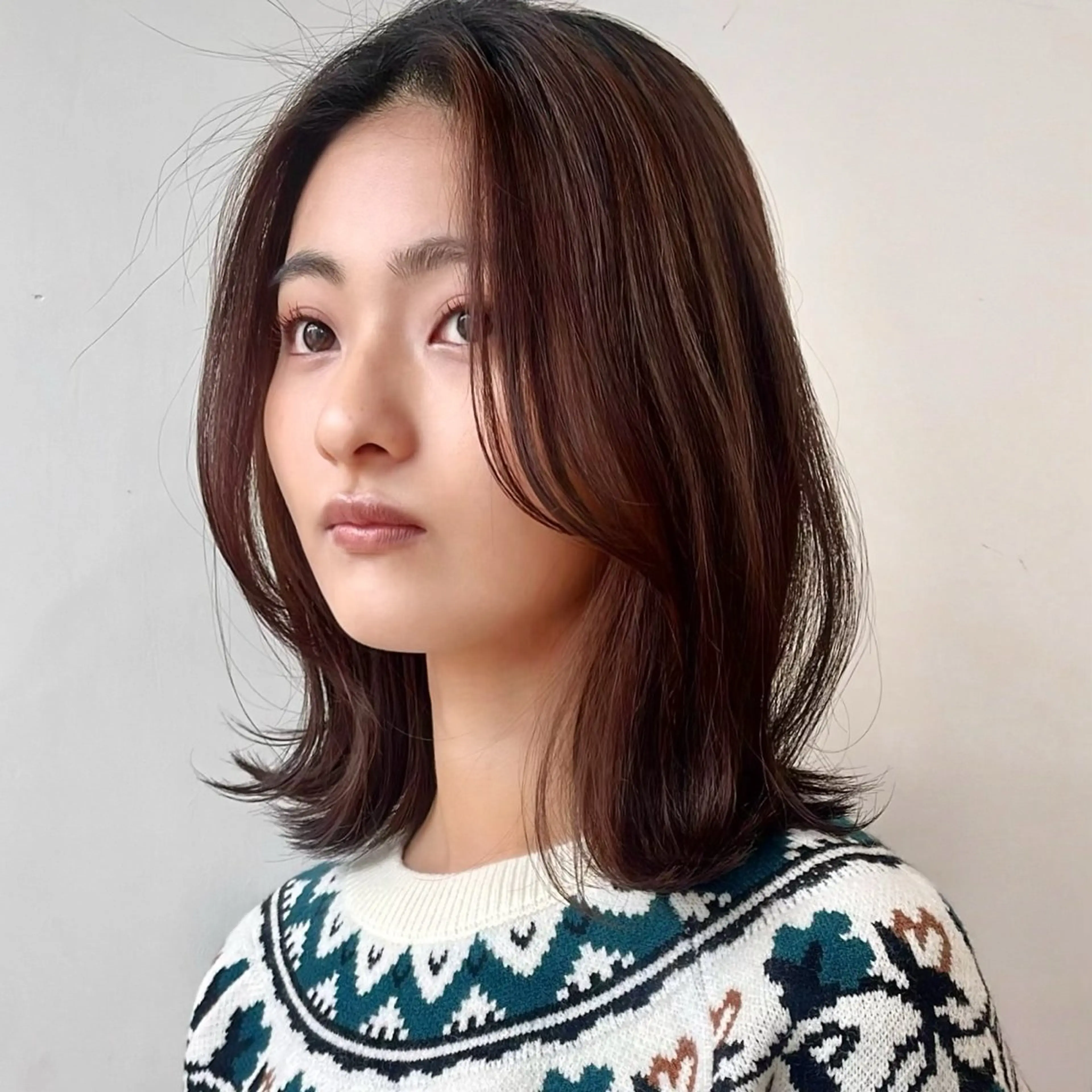 ミディアム カラー 🌱小顔ヘア/ボブ ミディアム/双葉🌱のヘアスタイル