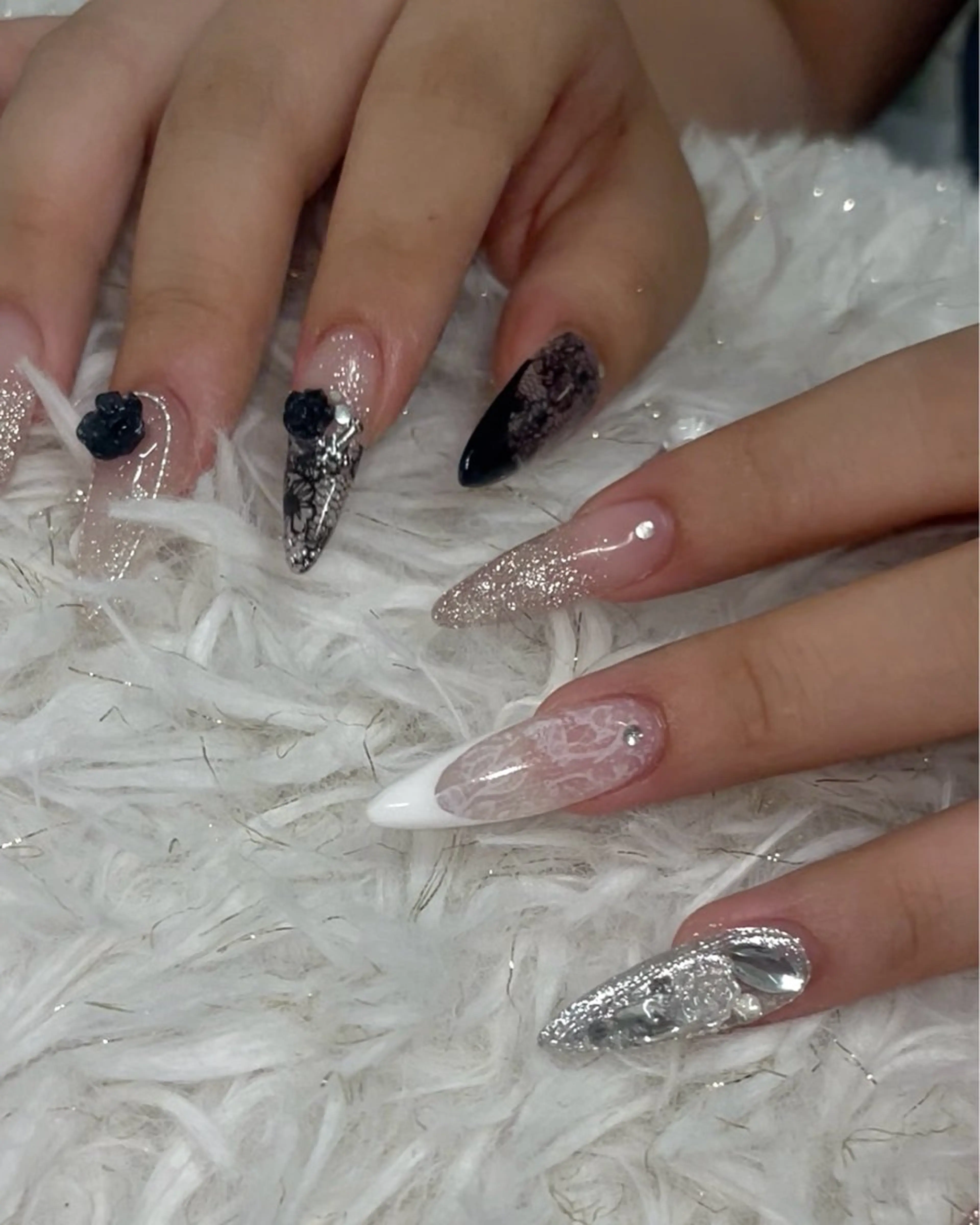 ネイル ロングネイル スカルプネイル yu miのネイルデザイン