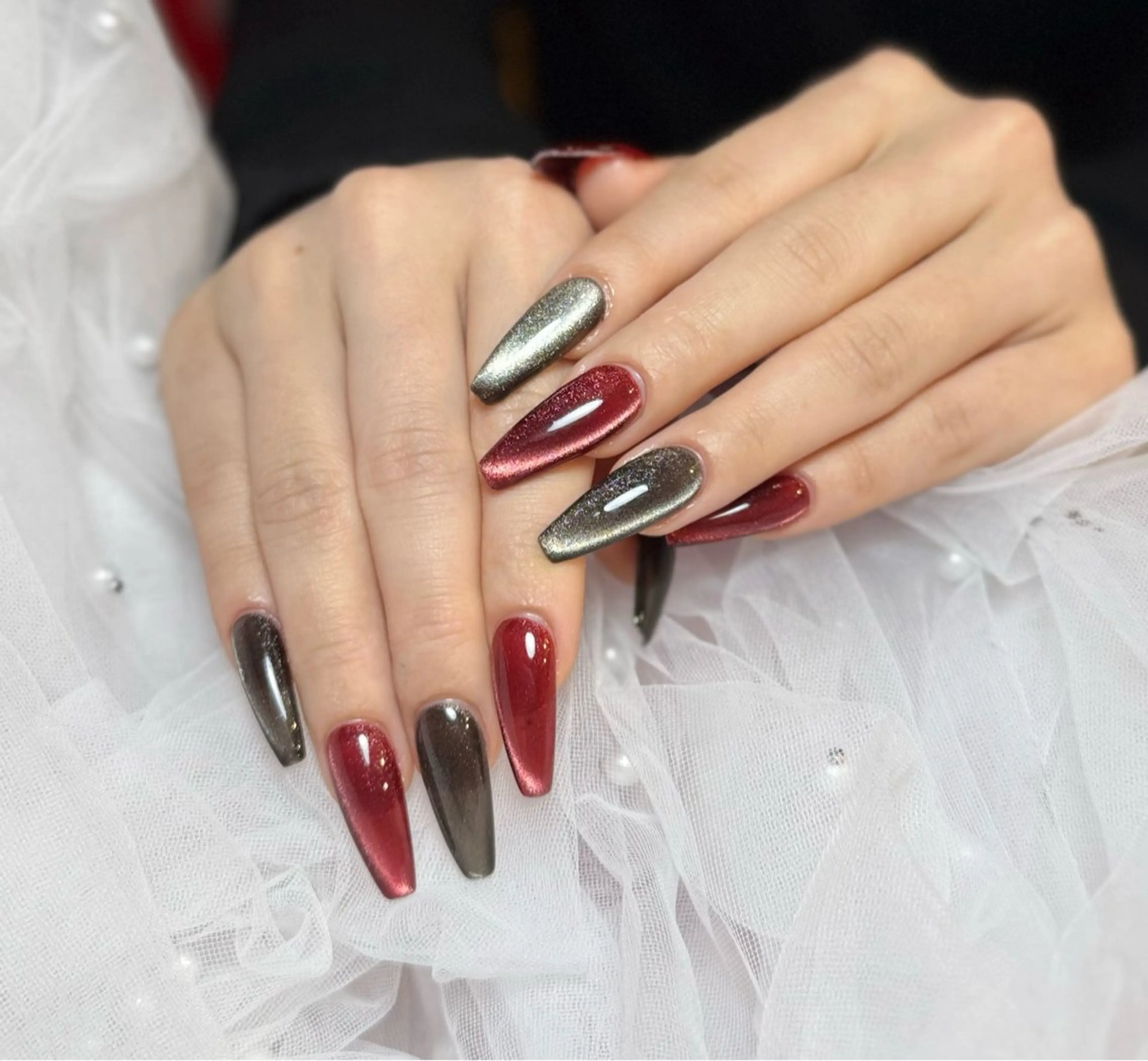 【スカルプ】💕長さだし10本　マグネットネイルの写真