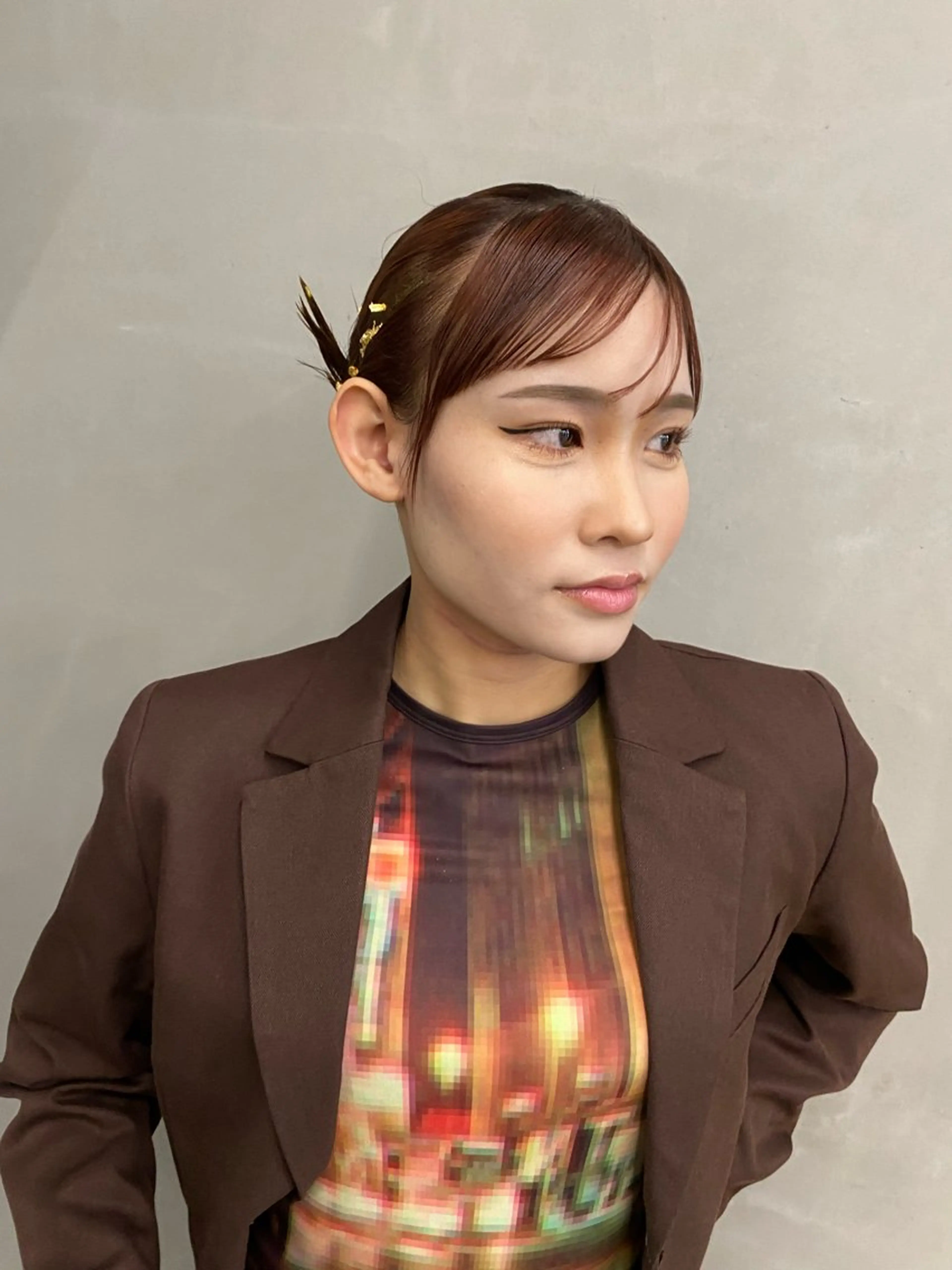 ミディアム カラー ヘアアレンジ ヘアセット mina 🌷のヘアスタイル