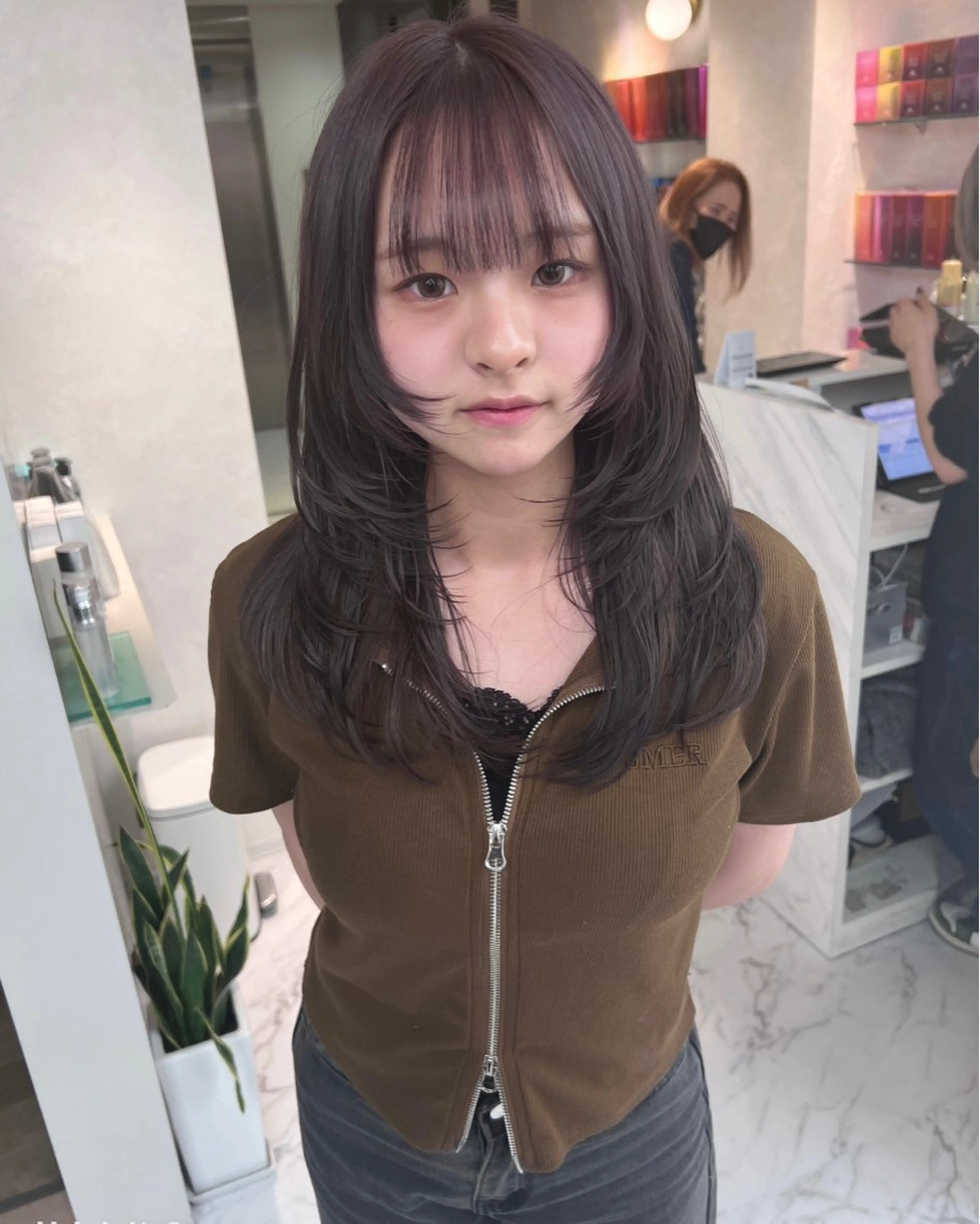 ロング カット ヘアカラー トリートメント ブリーチ/ウルフ ハッシュカット/石山のヘアスタイル