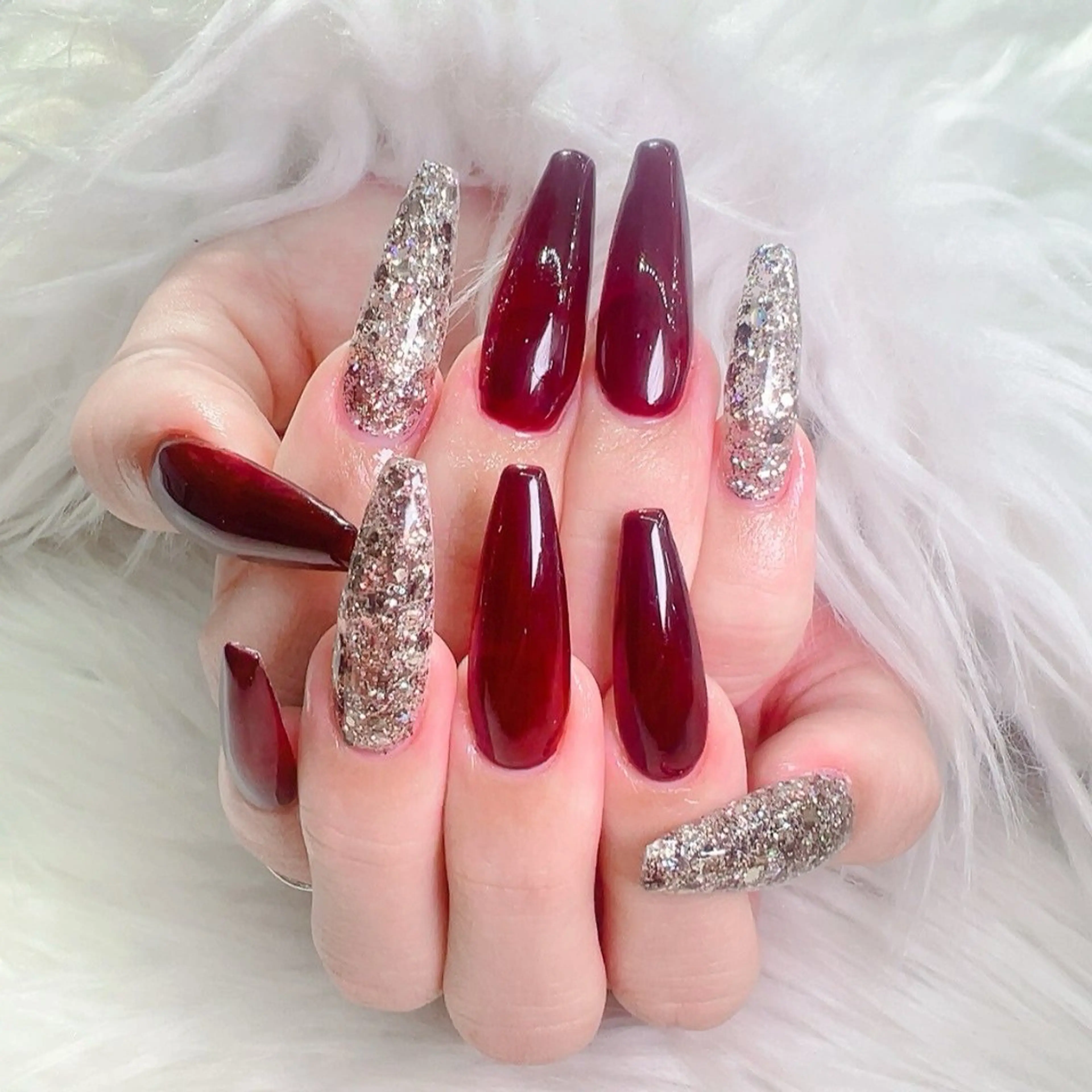 【HAND】ジェルチップでの10本長さ出し ワンカラーorラメグラデーション(10色)★オフ有⭕️の写真