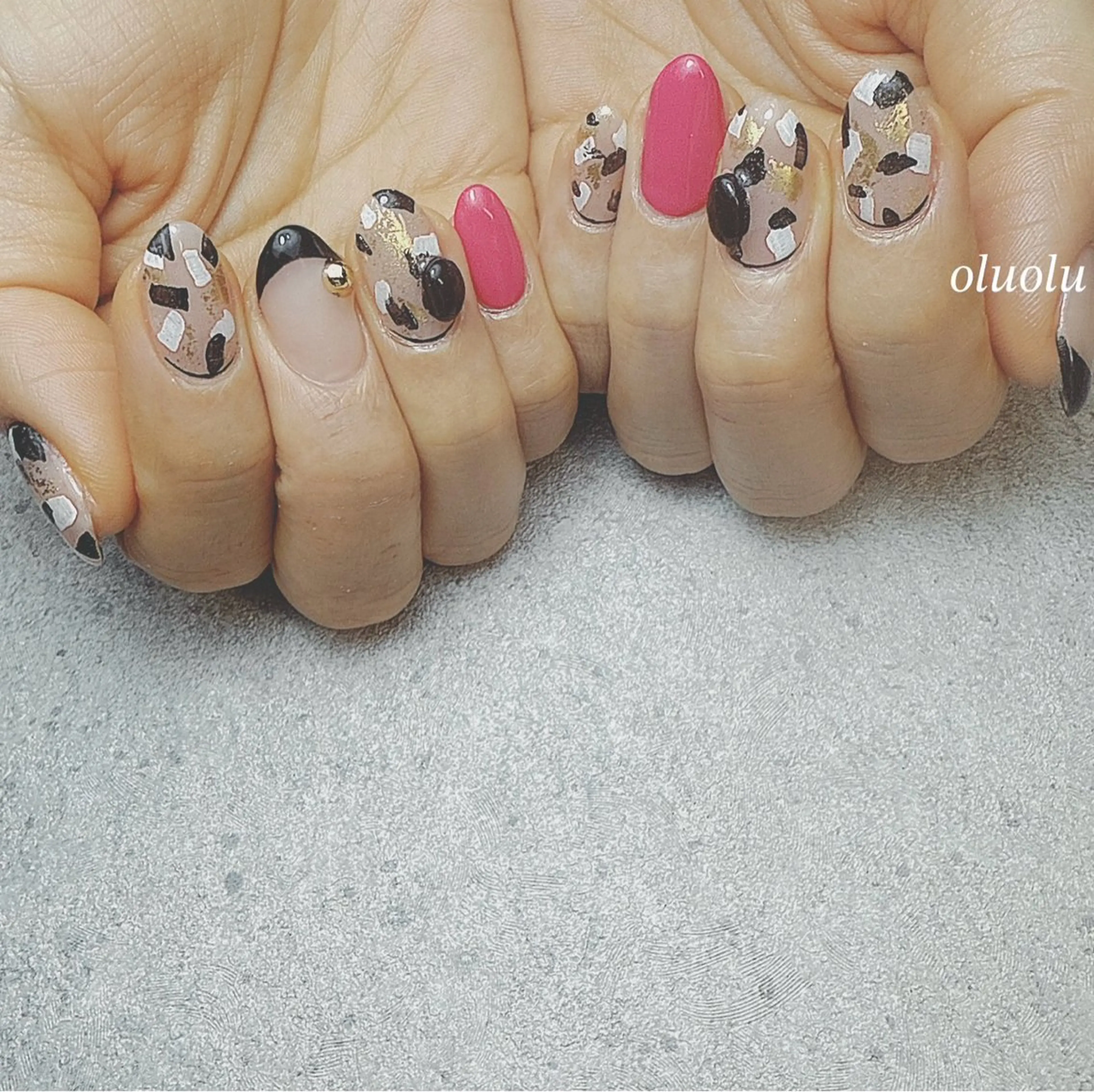 ネイル ピンク ハンドネイル 大村 紬華のネイルデザイン