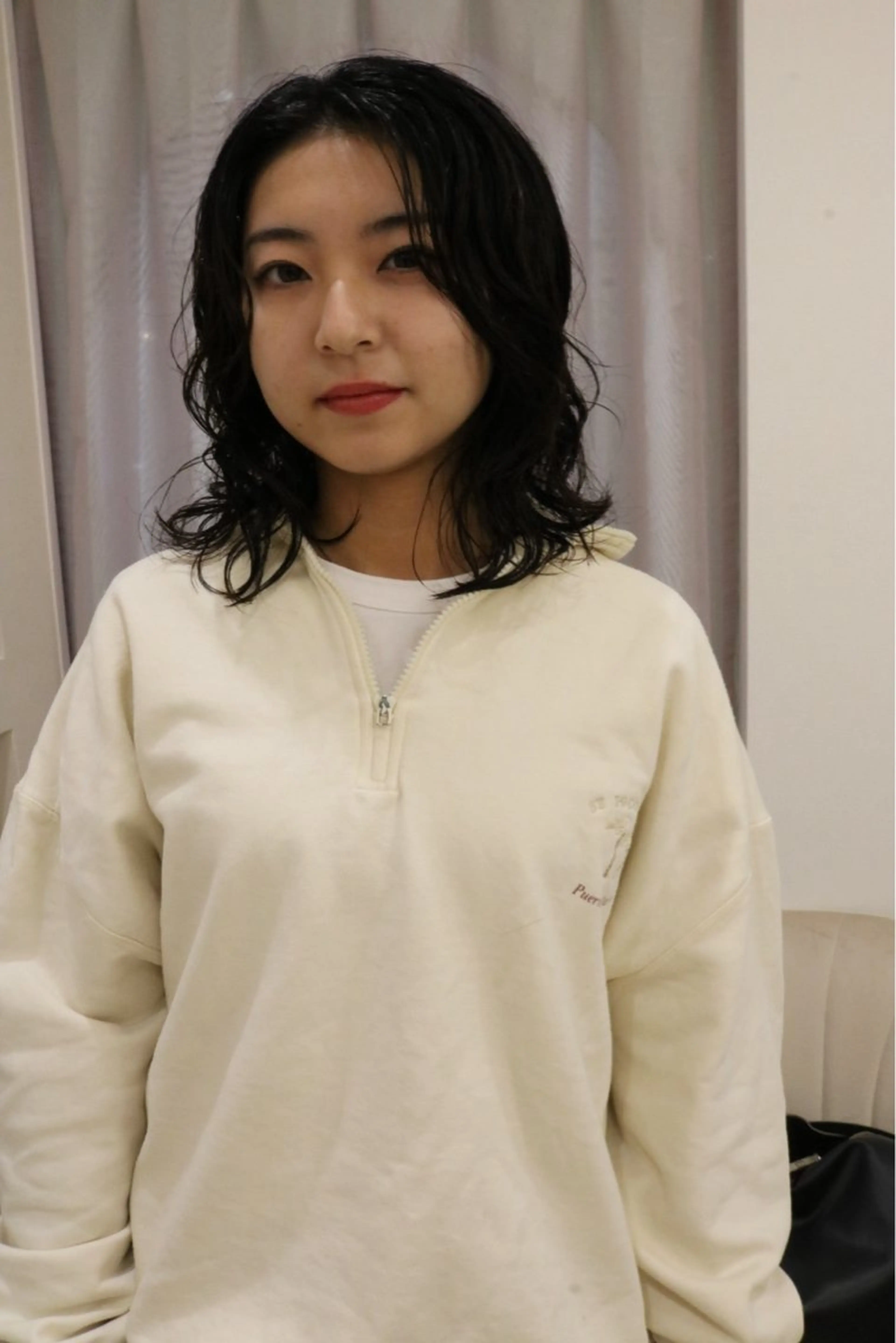 ミディアム パーマ カット パーマ トリートメント 松村 澪里のヘアスタイル