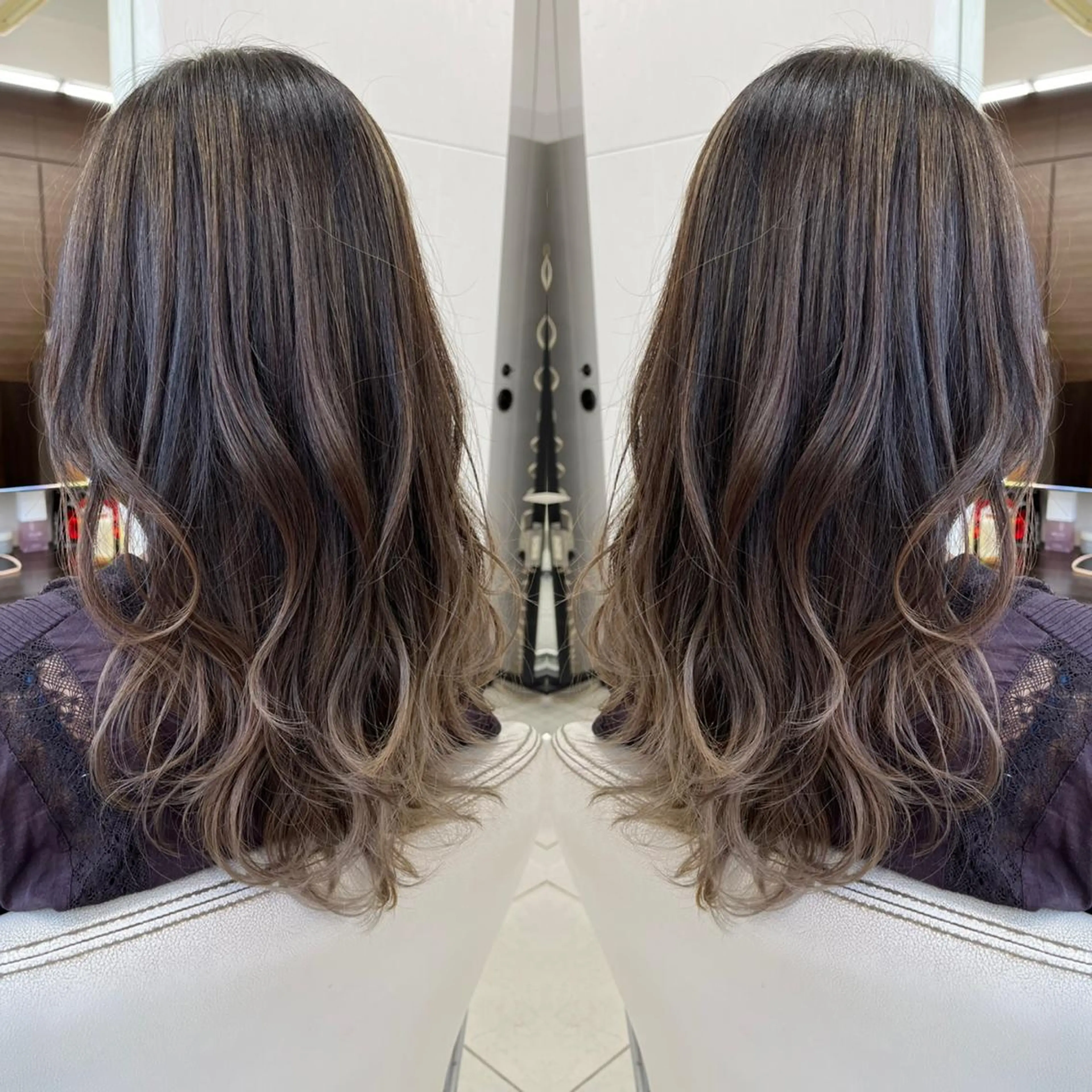 ロング カラー バレイヤージュ ブリーチ ケアブリーチ グラデーションカラー ハイライトカラー BOOTH share salon所属・ハタケヤマヨシキ ／BOOTHのヘアスタイル