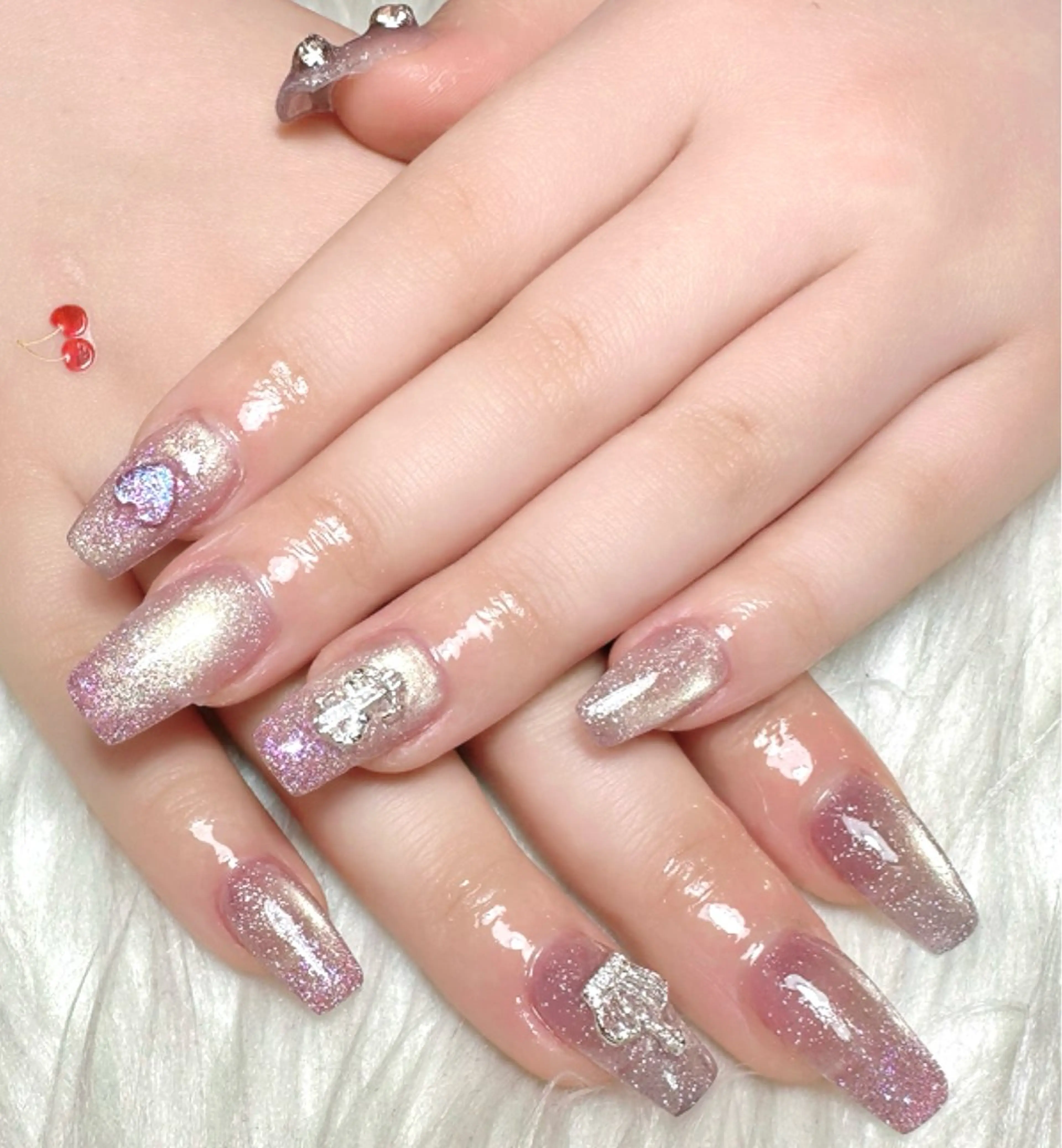 ネイル 長さ出し フラッシュネイル フラッシュマグ 持ち込み ハンドネイル untitled×nail所属・nail untitled🎀のネイルデザイン