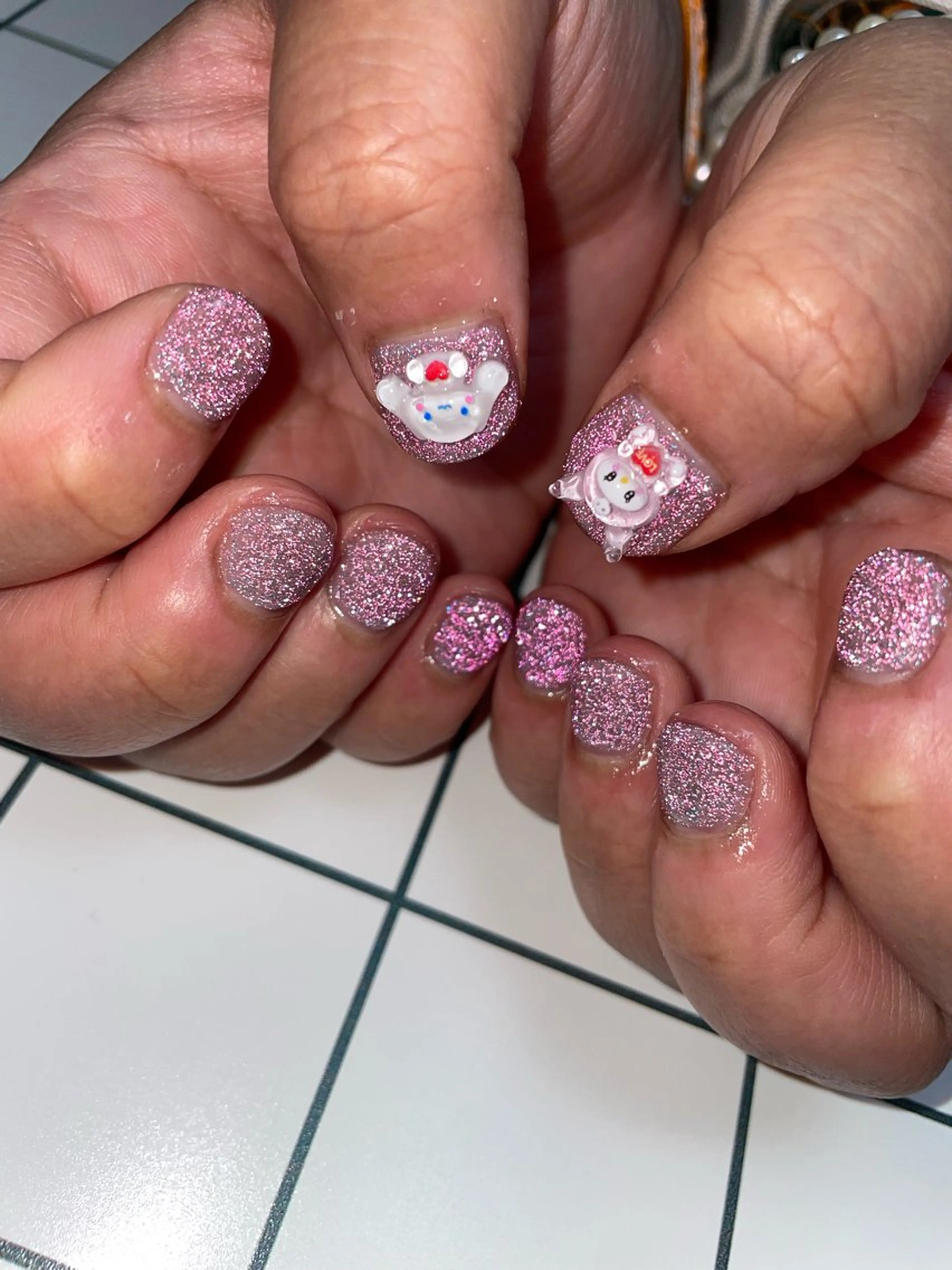 ネイル フラッシュネイル ラメ(グリッター) ピンク nail salon POPPYのネイルデザイン