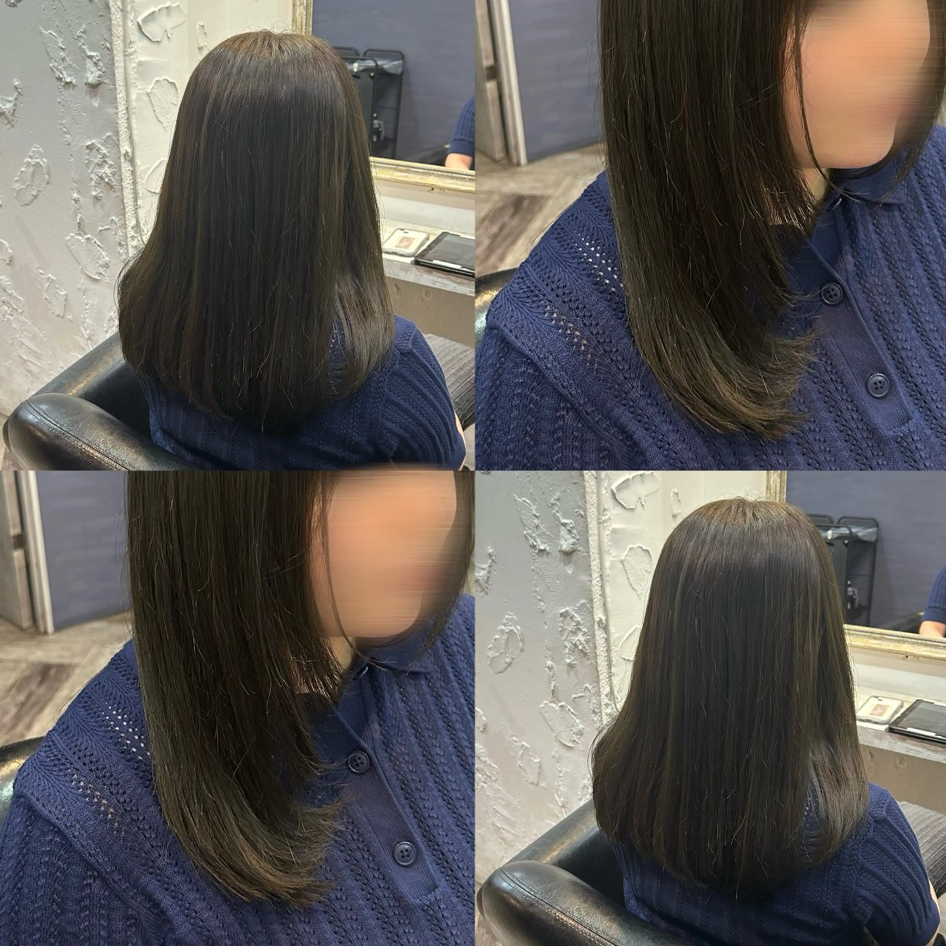 ミディアム 顔周りカット レイヤーカット HONAMI ．のヘアスタイル