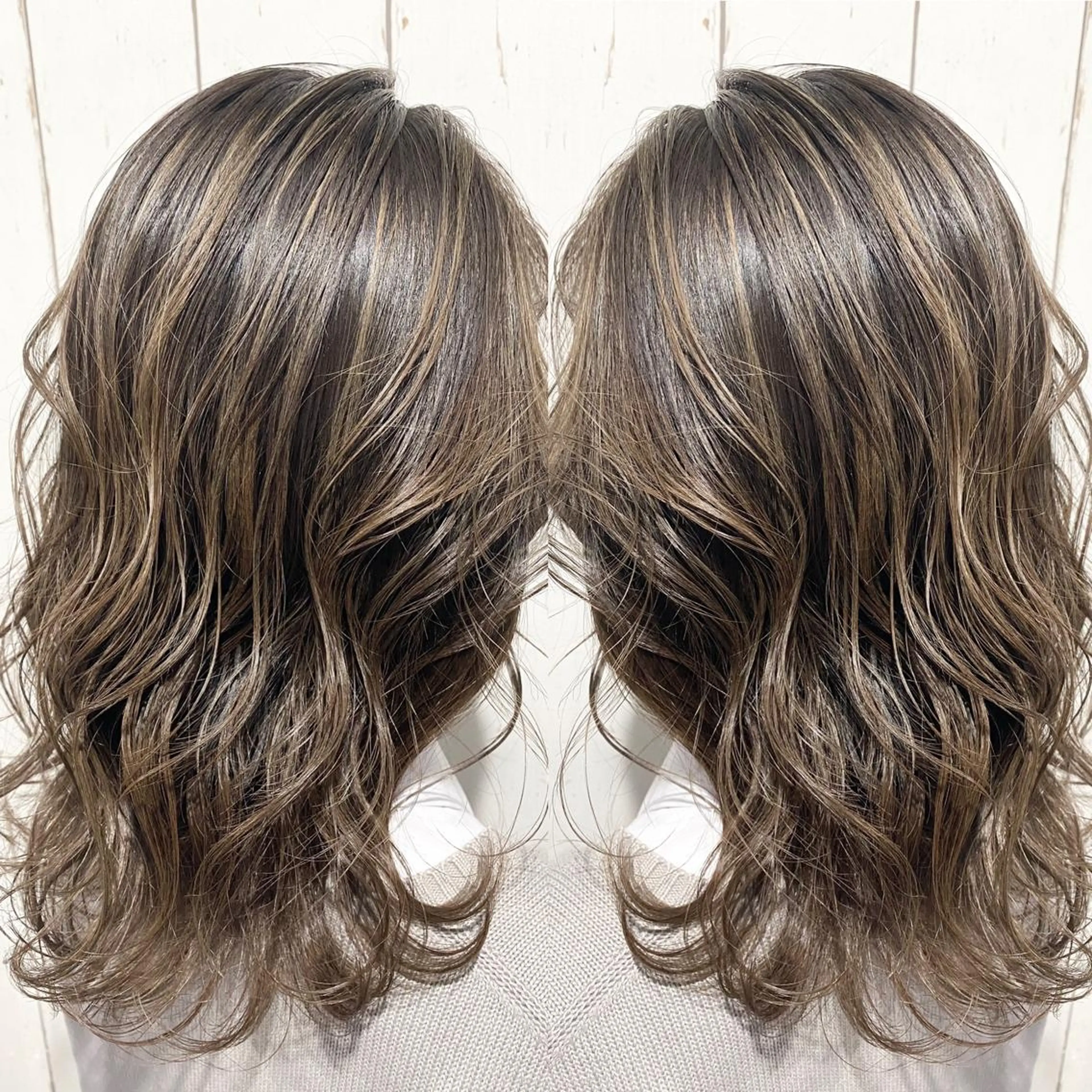 セミロング カラー パーマ ヘアアレンジ アッシュ バレイヤージュ ベージュカラー ブリーチ 透明感カラー カット ヘアカラー トリートメント RecheRche【池袋】所属・👑指名率No.1 👑坂口飛翔のヘアスタイル