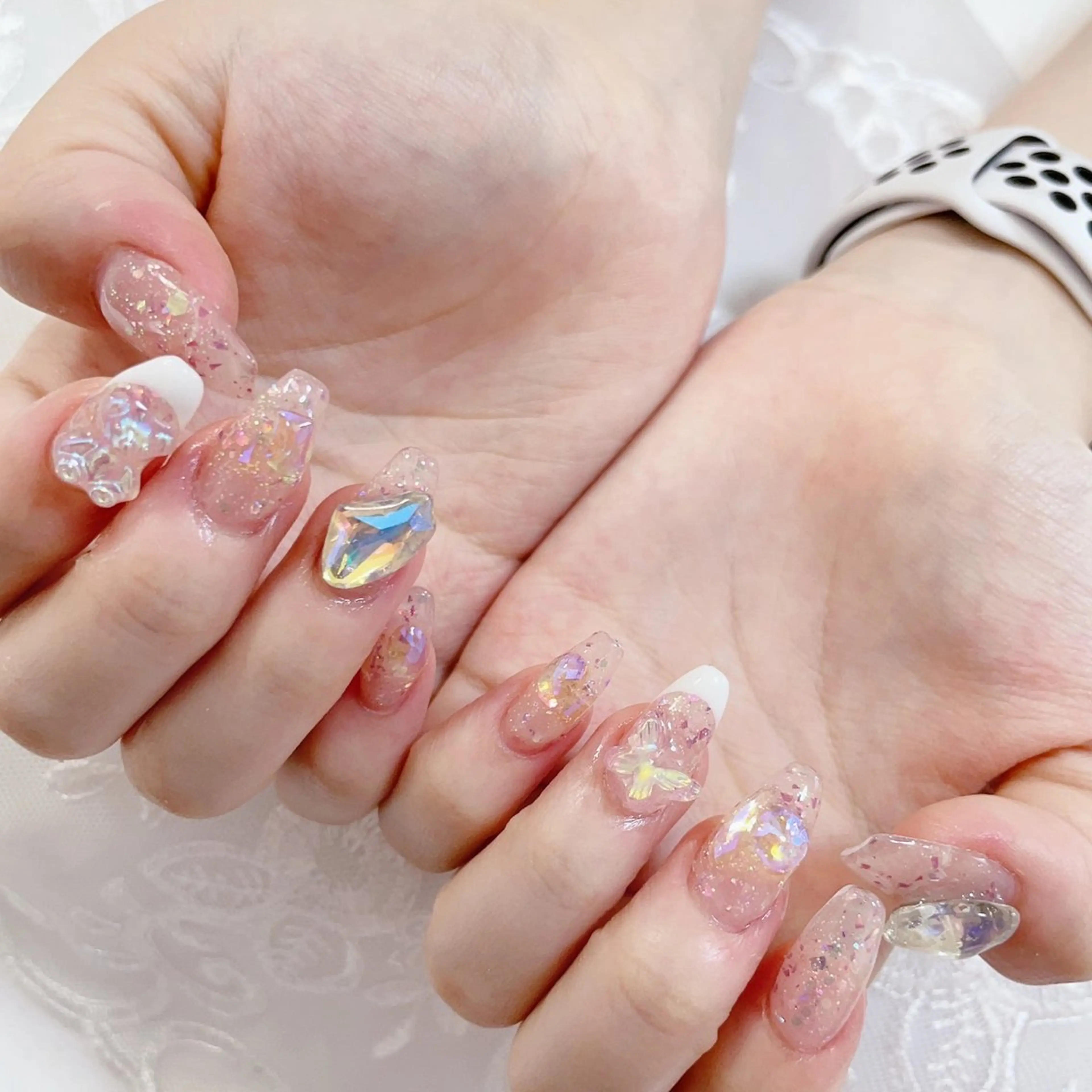 ロング ハンドネイル ハンドケア 💜MIYA nail川崎店のネイルデザイン