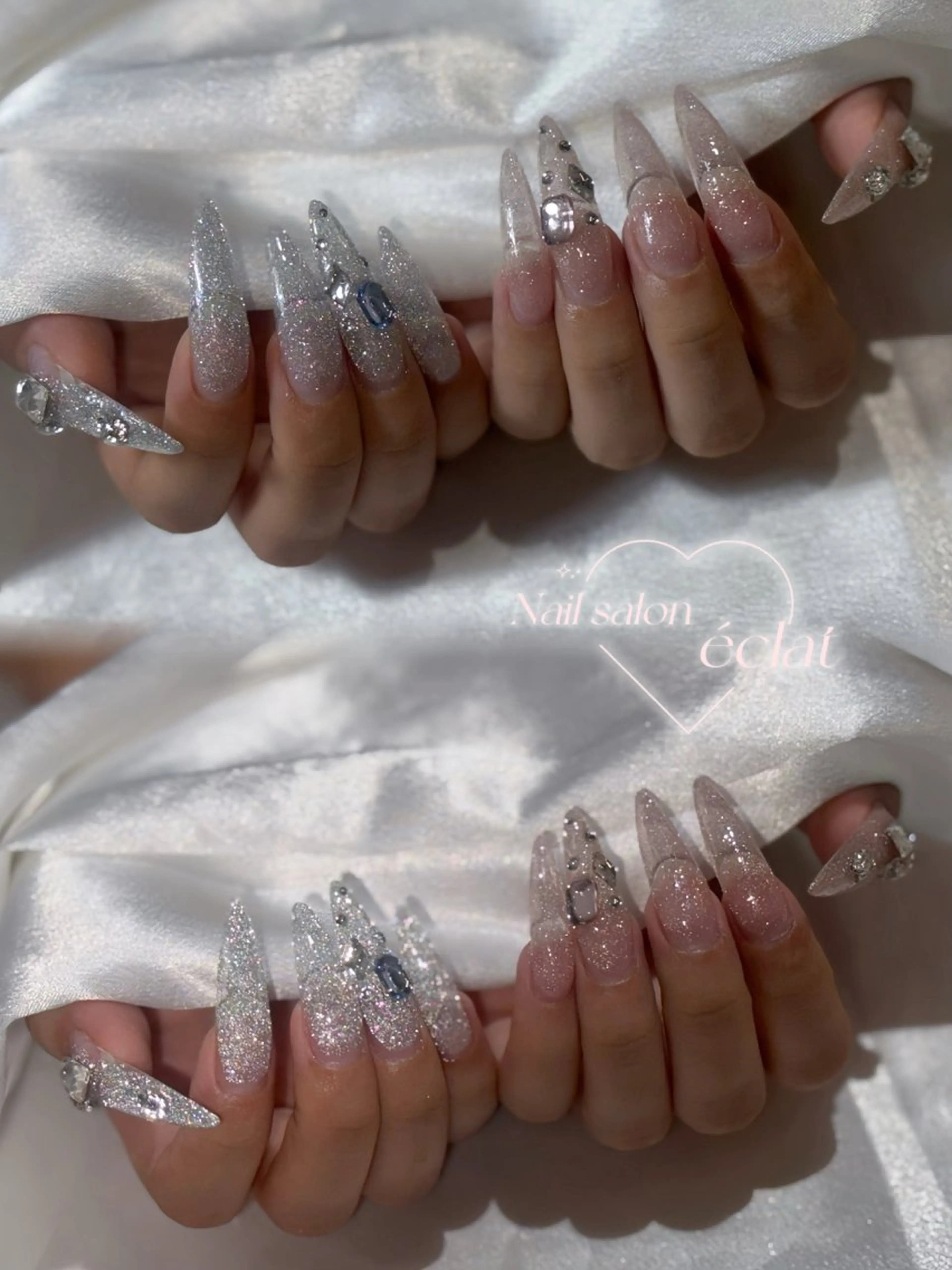 ネイル フラッシュネイル キラキラネイル ハンドネイル éclat ⸝꙳.⋆ 栄|久屋大通のネイルデザイン