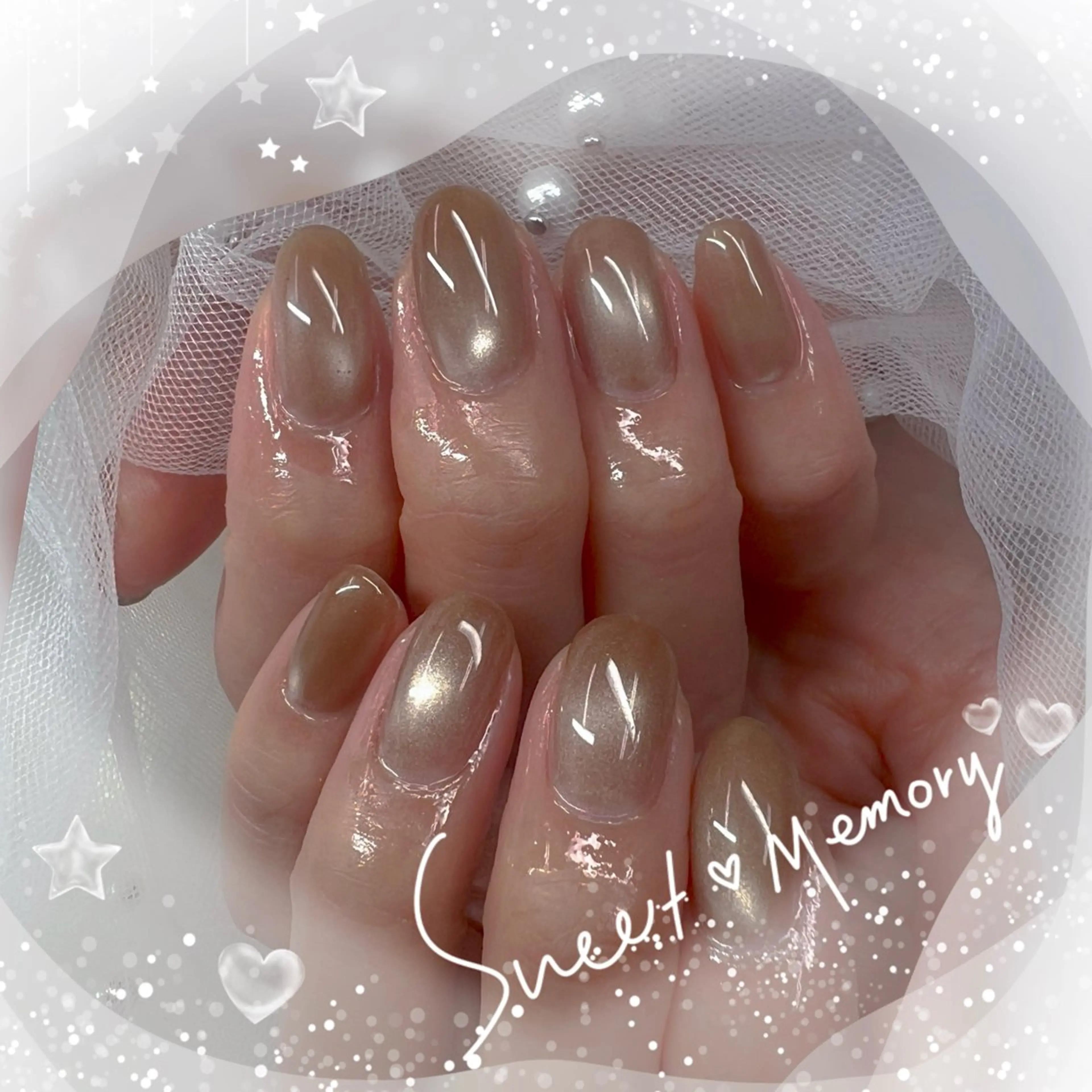 ネイル チークネイル フレンチネイル ガーリー ガラスフレンチ グラデーション Chill Nailsalonのネイルデザイン