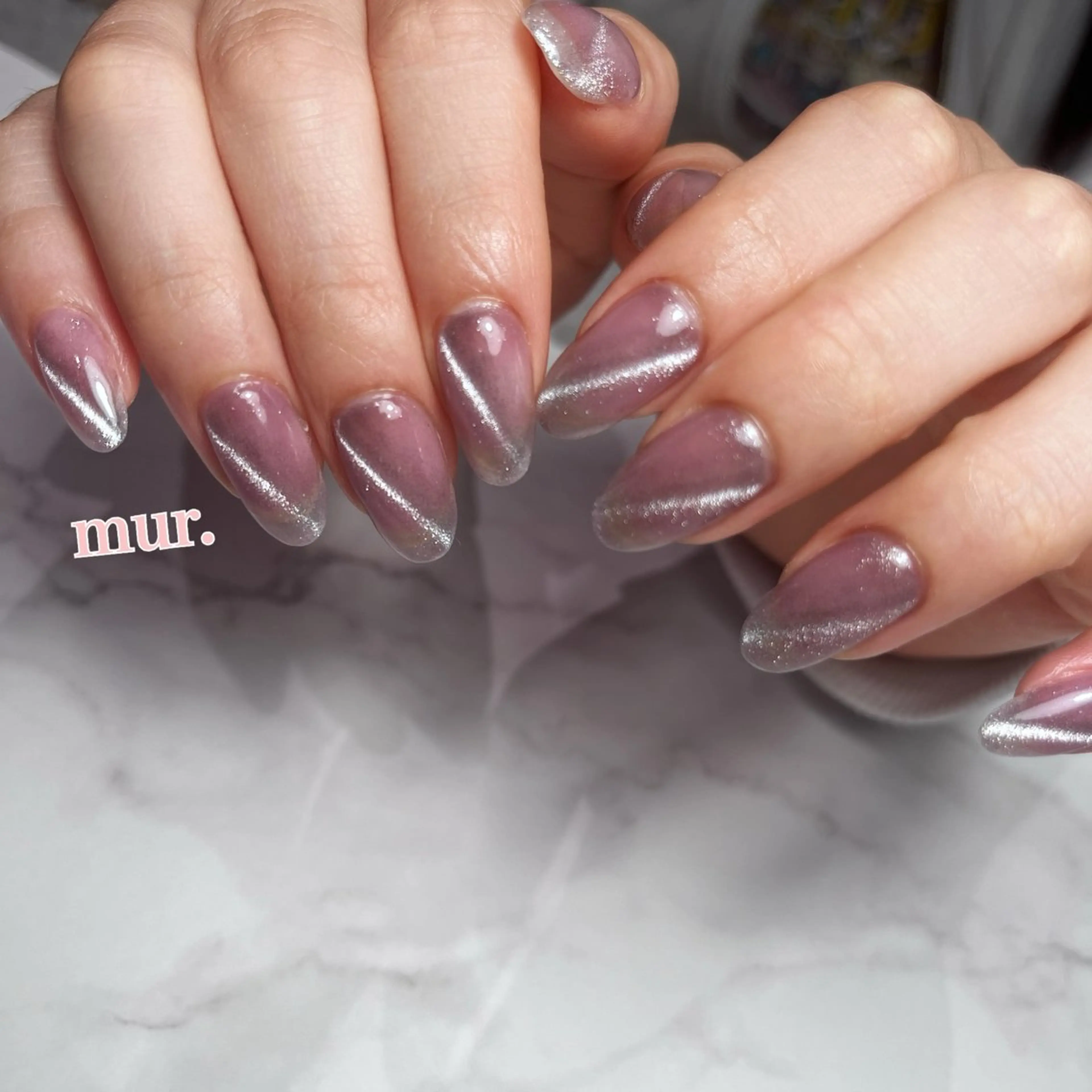 ネイル マグネットネイル オフィスネイル ワンカラーネイル ハンドネイル nailsalon mur.のネイルデザイン