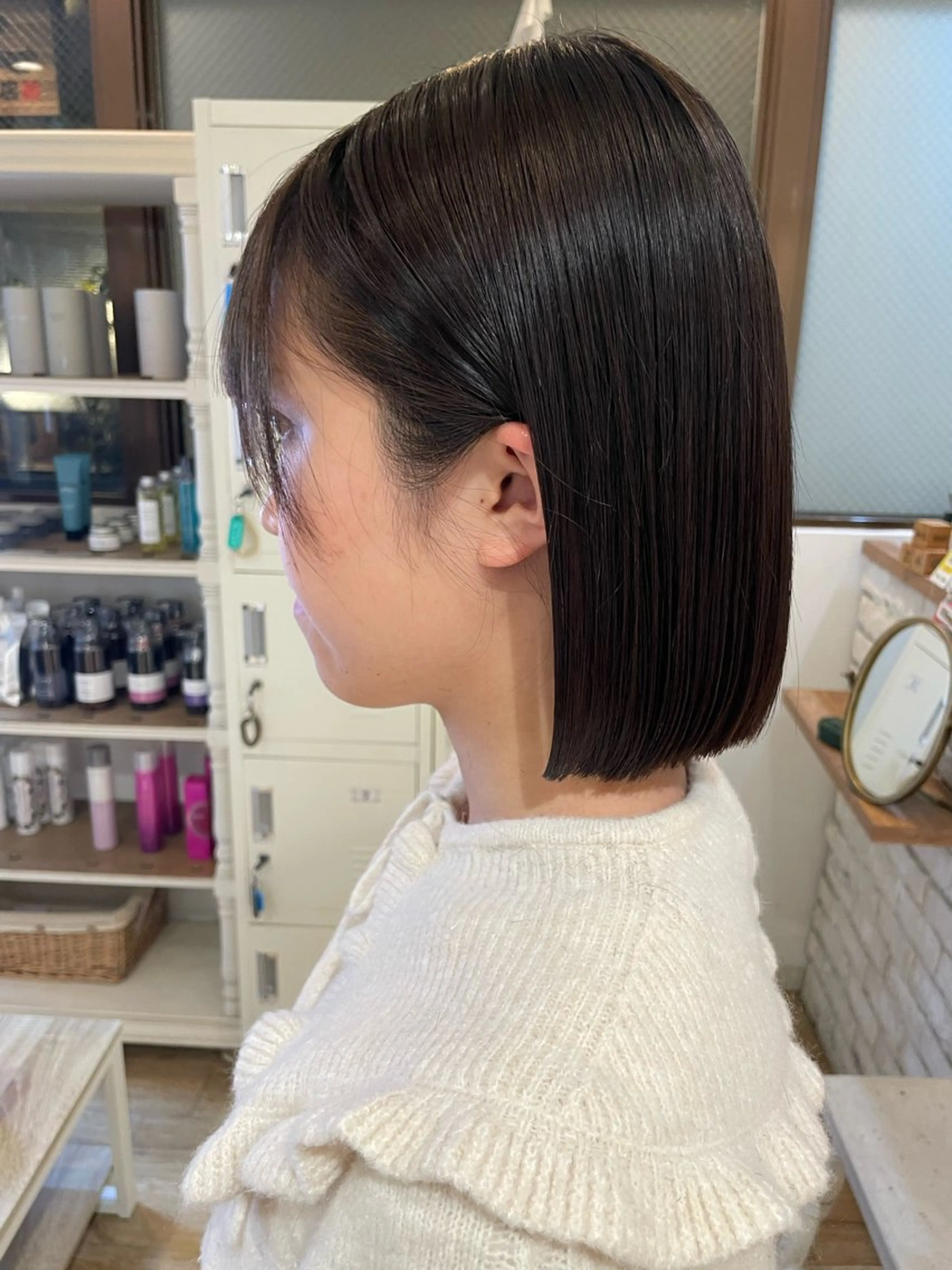 ミディアム 切りっぱなしボブ ボブ ボブカット 佐々木 祐太のヘアスタイル