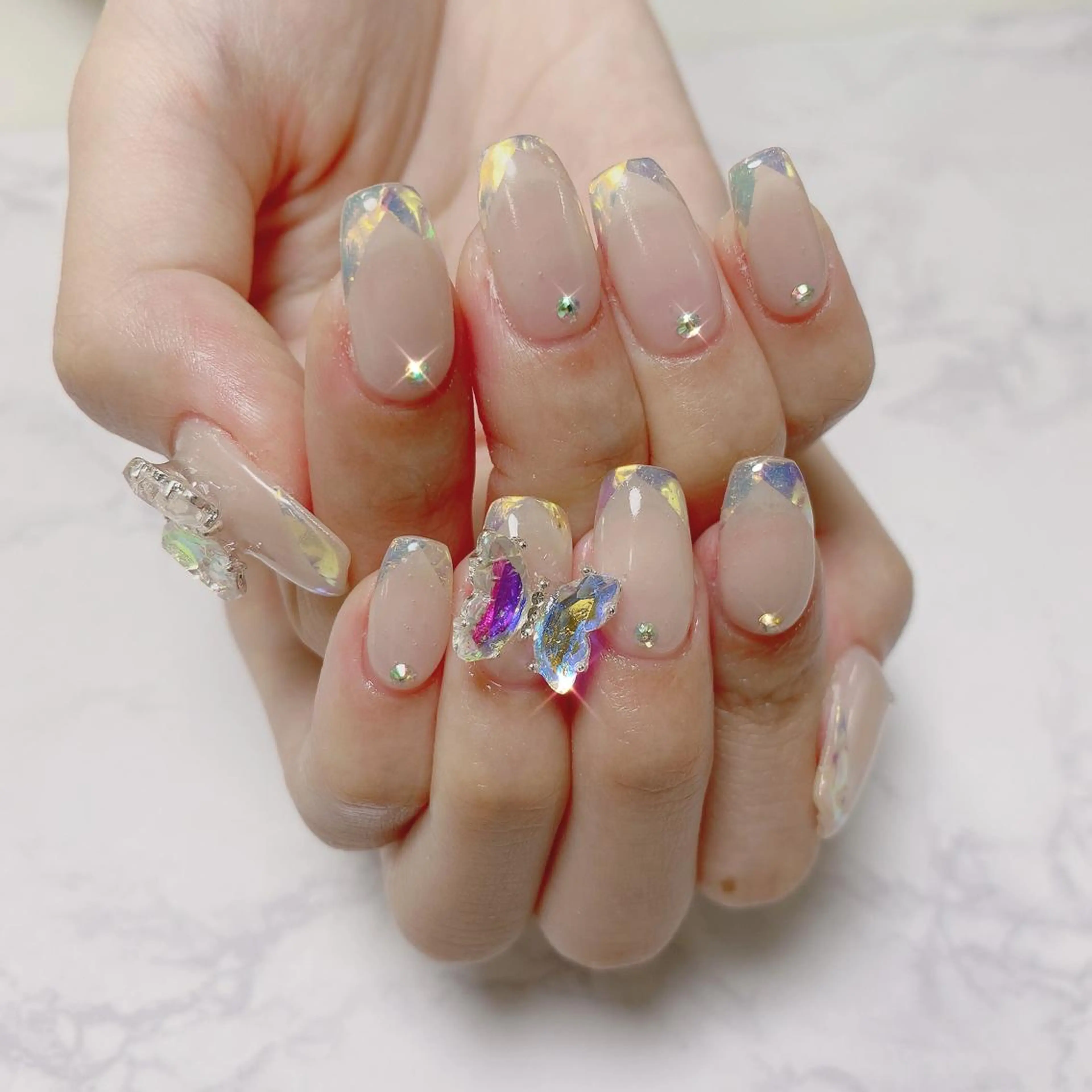 ネイル フレンチネイル 氷ネイル・うるうるネイル Nail&Eye lash Nanaのネイルデザイン