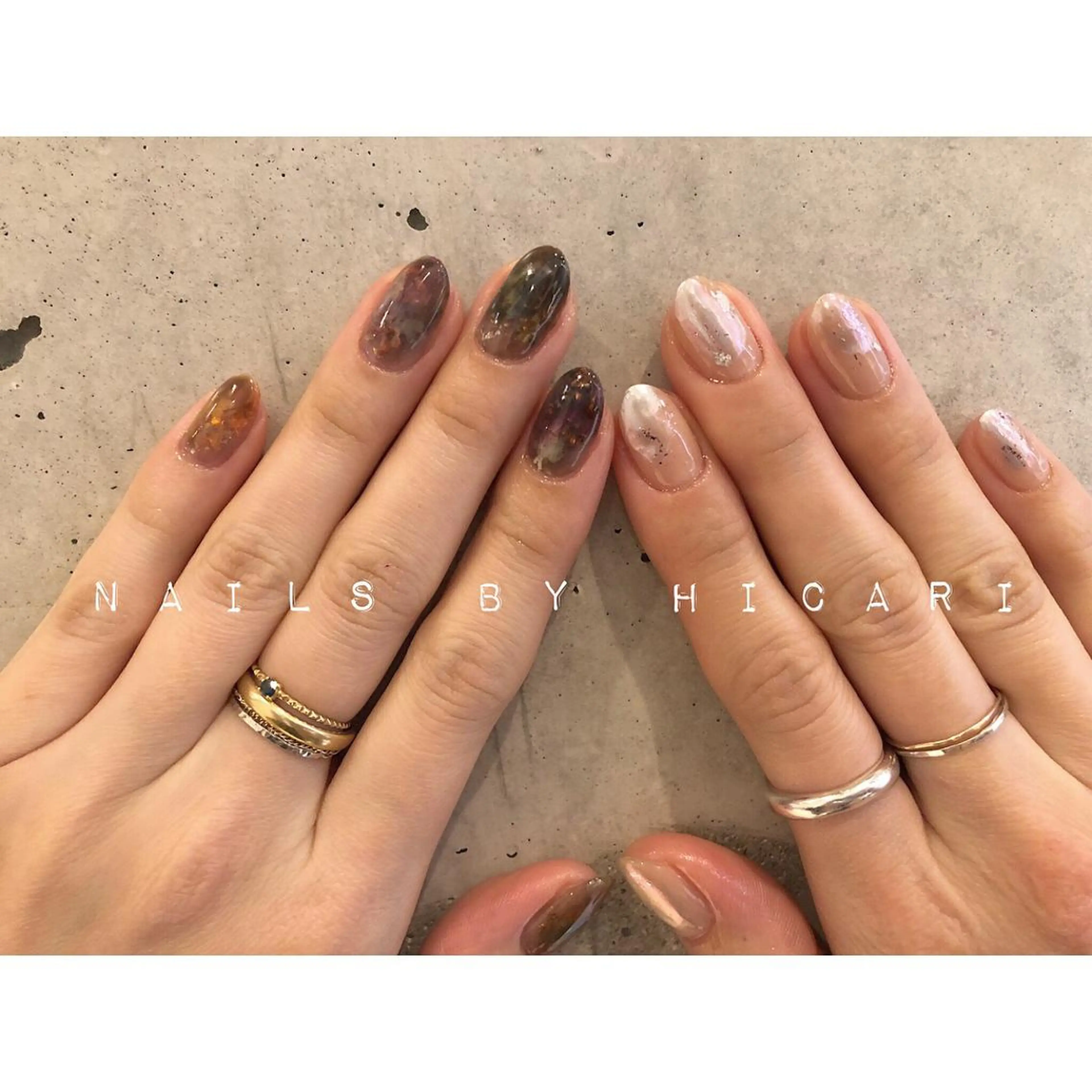 ショート カラー ネイル マツエク・マツパ illum hicariのネイルデザイン