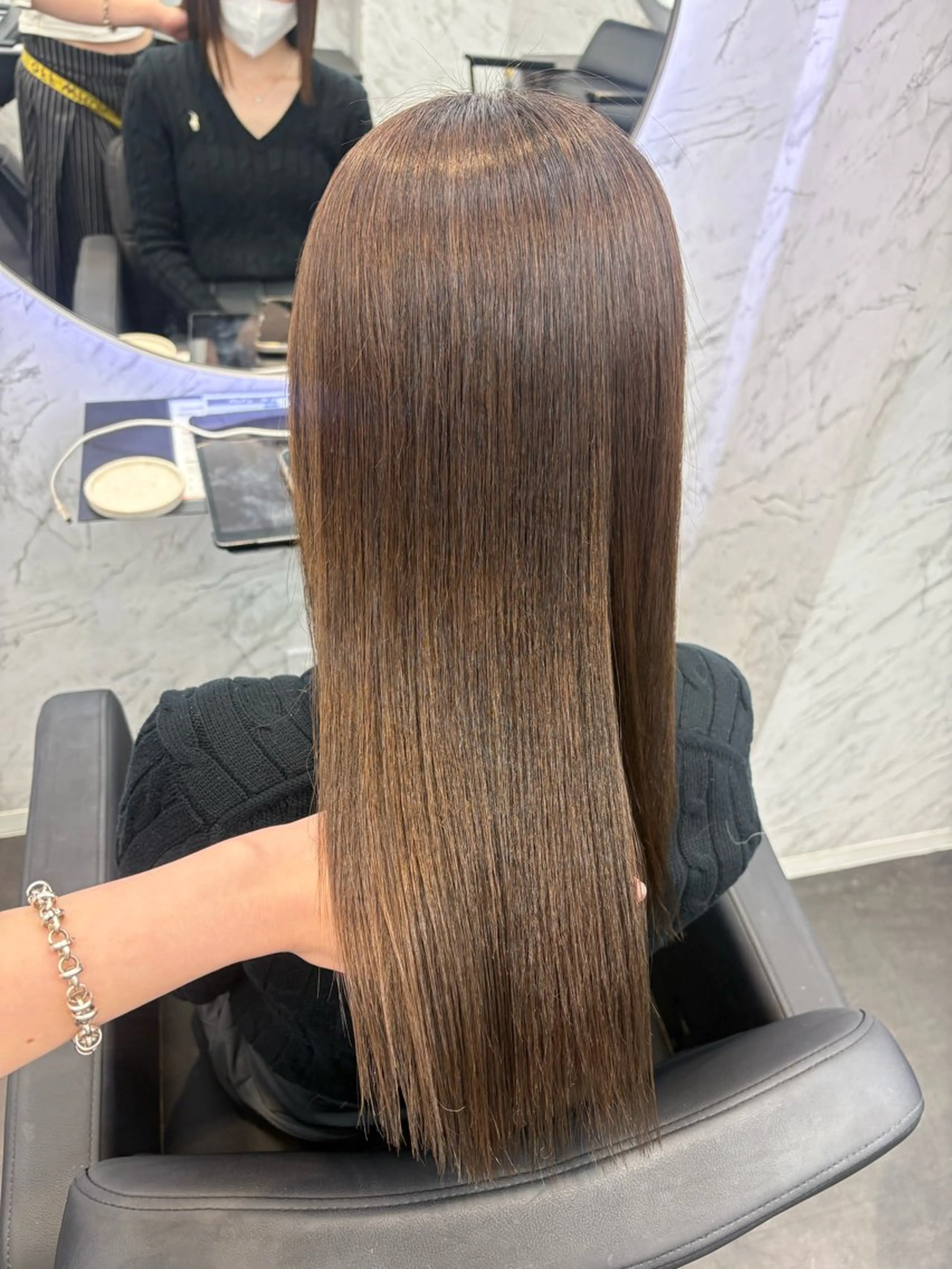 ロング カラー ベージュカラー ヘーゼル オレンジ カット ヘアカラー hair salon dot. mooda 韓国風サロン 町田店所属・韓国風ヘア🎀🩶 /♡𝓝𝓸𝓪♡のヘアスタイル