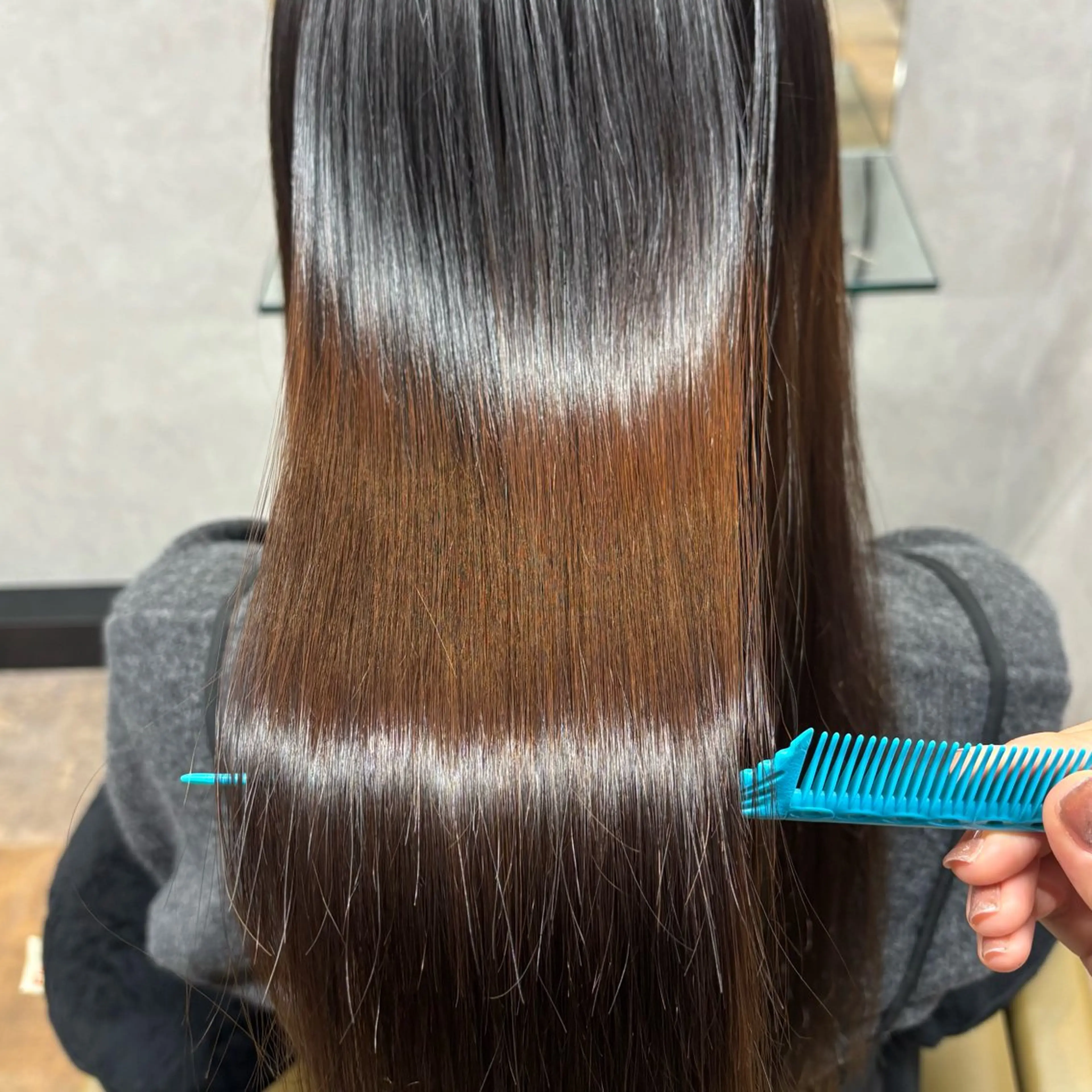 ロング カット 縮毛矯正 トリートメント 髪質改善ストレート /暖色カラー🎀🪞のヘアスタイル