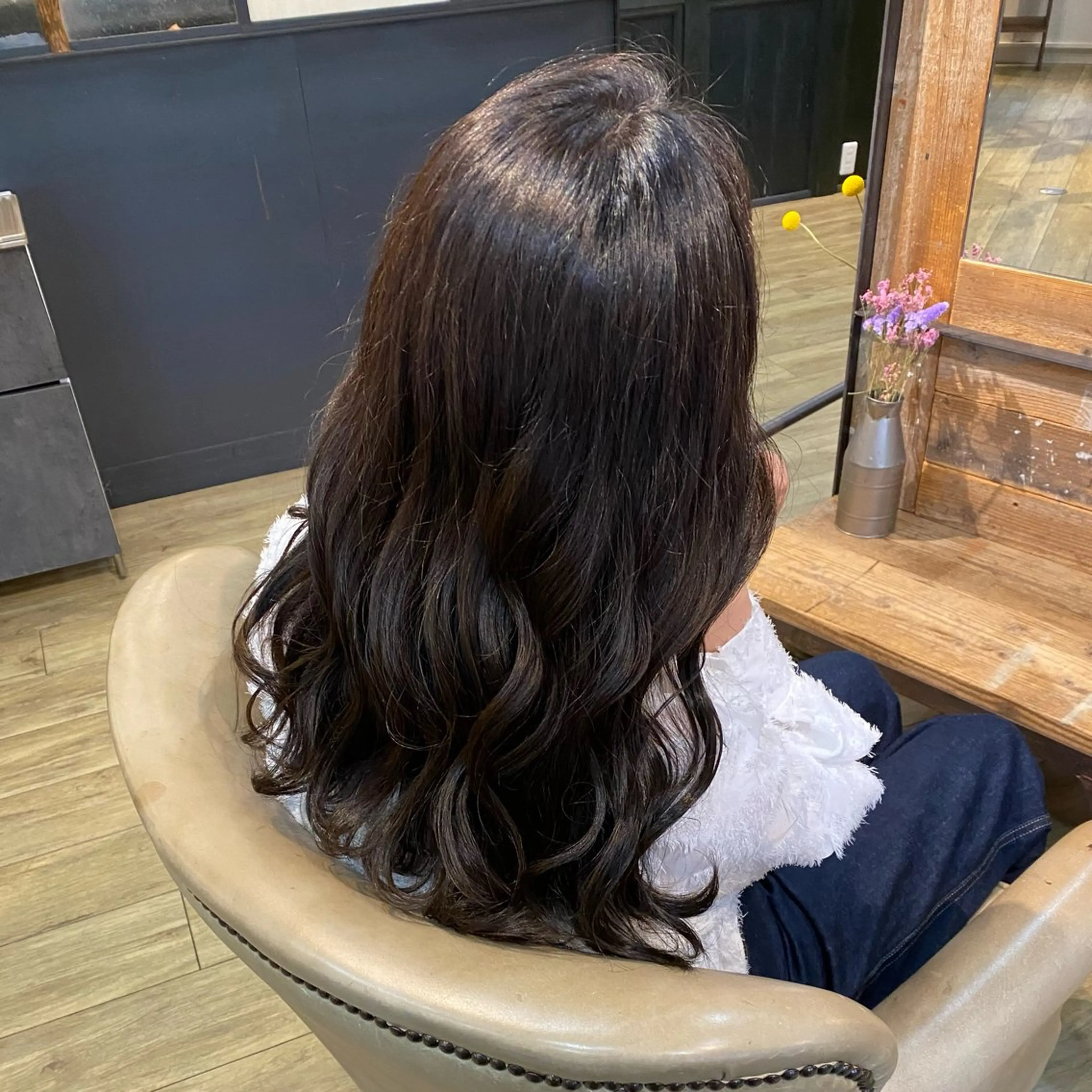 セミロング ツヤ感/透明感カラー /蟹江/harunaのヘアスタイル