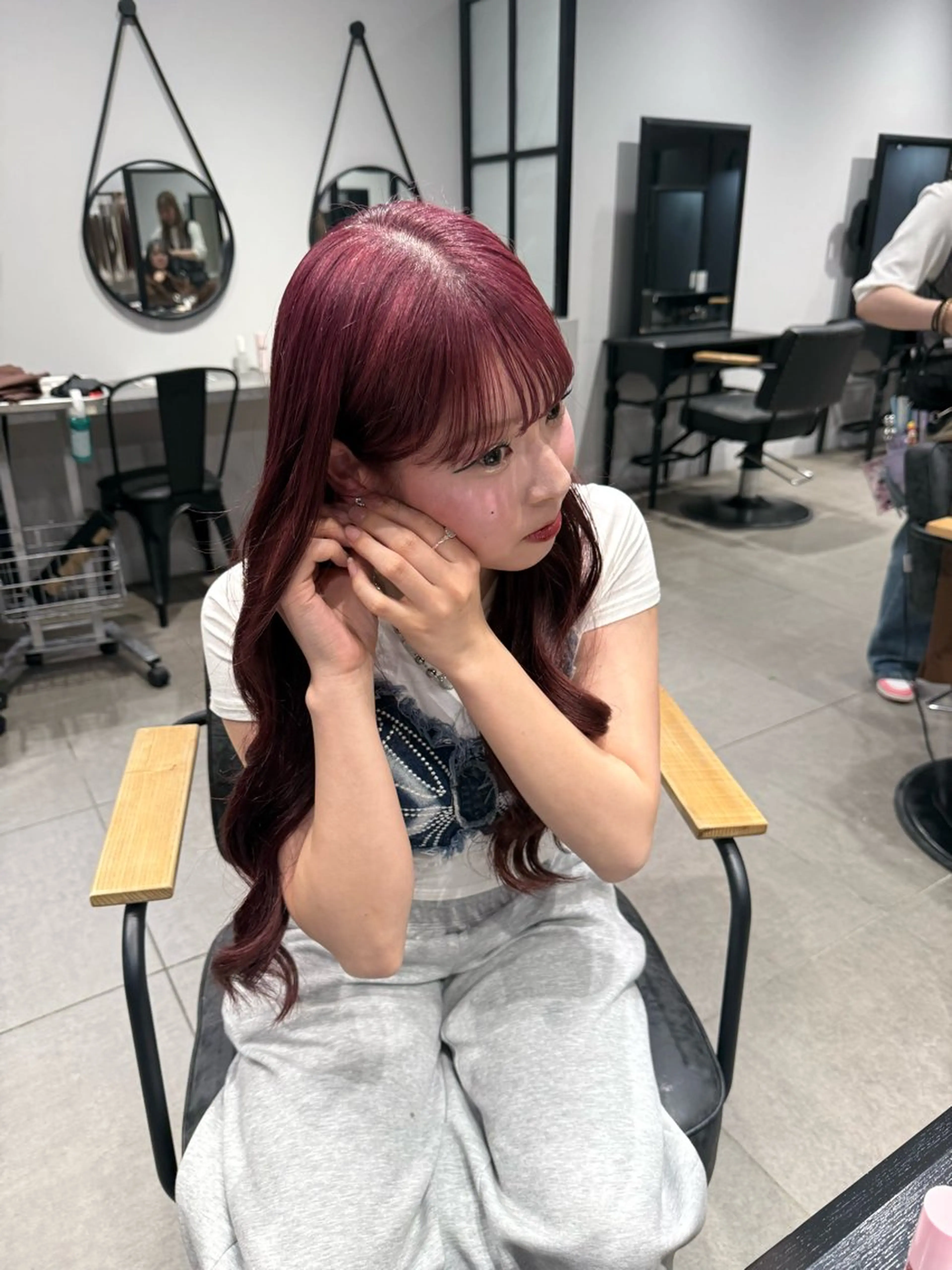 ロング ヘアカラー 野田 来瑠美のヘアスタイル