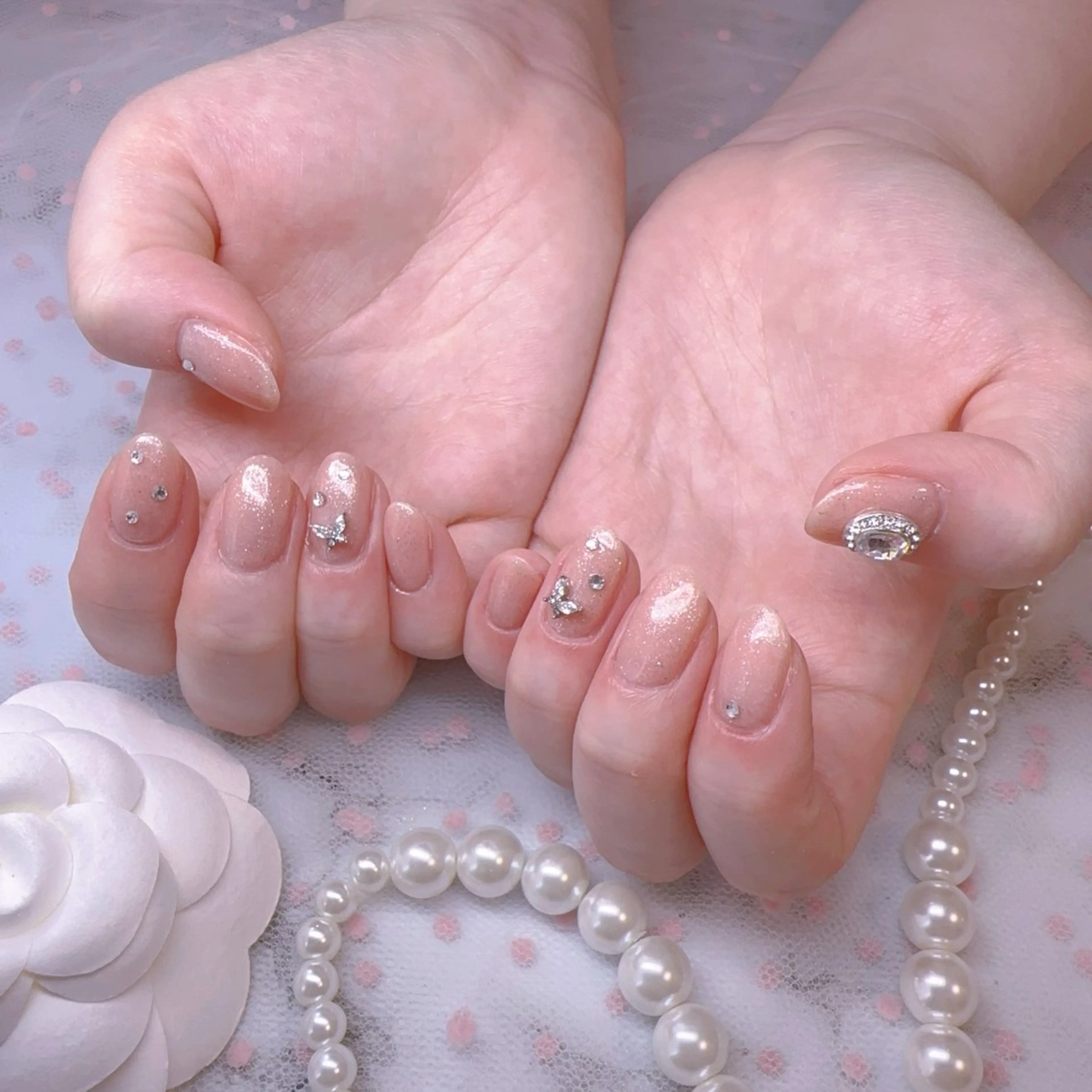 ネイル アートネイル オーロラネイル フットネイル 韓国ネイル ラメ(グリッター) ハンドネイル Belle nail salon 新小岩のネイルデザイン