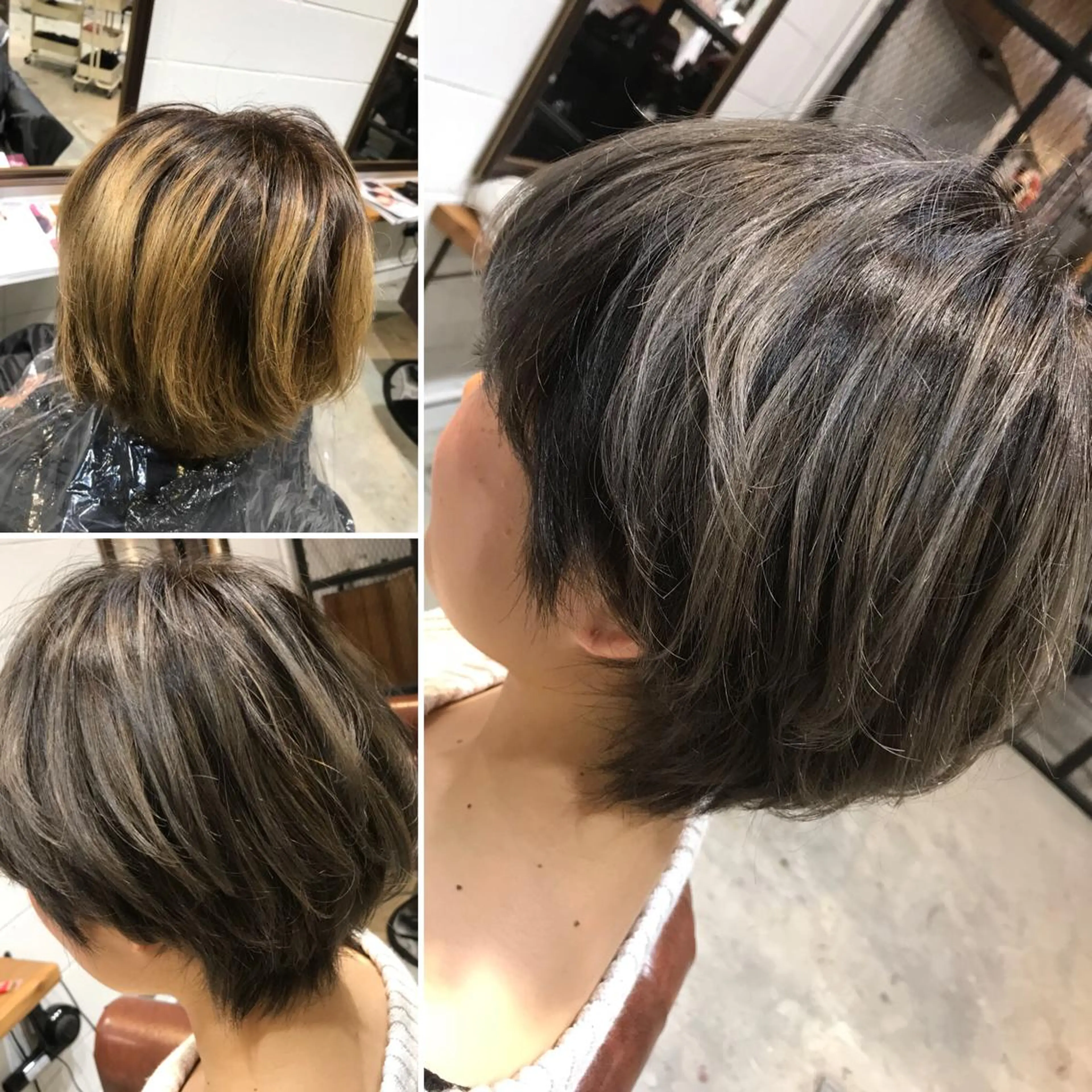 ショート カラー アッシュ ベージュカラー 竹嶌 健吾のヘアスタイル