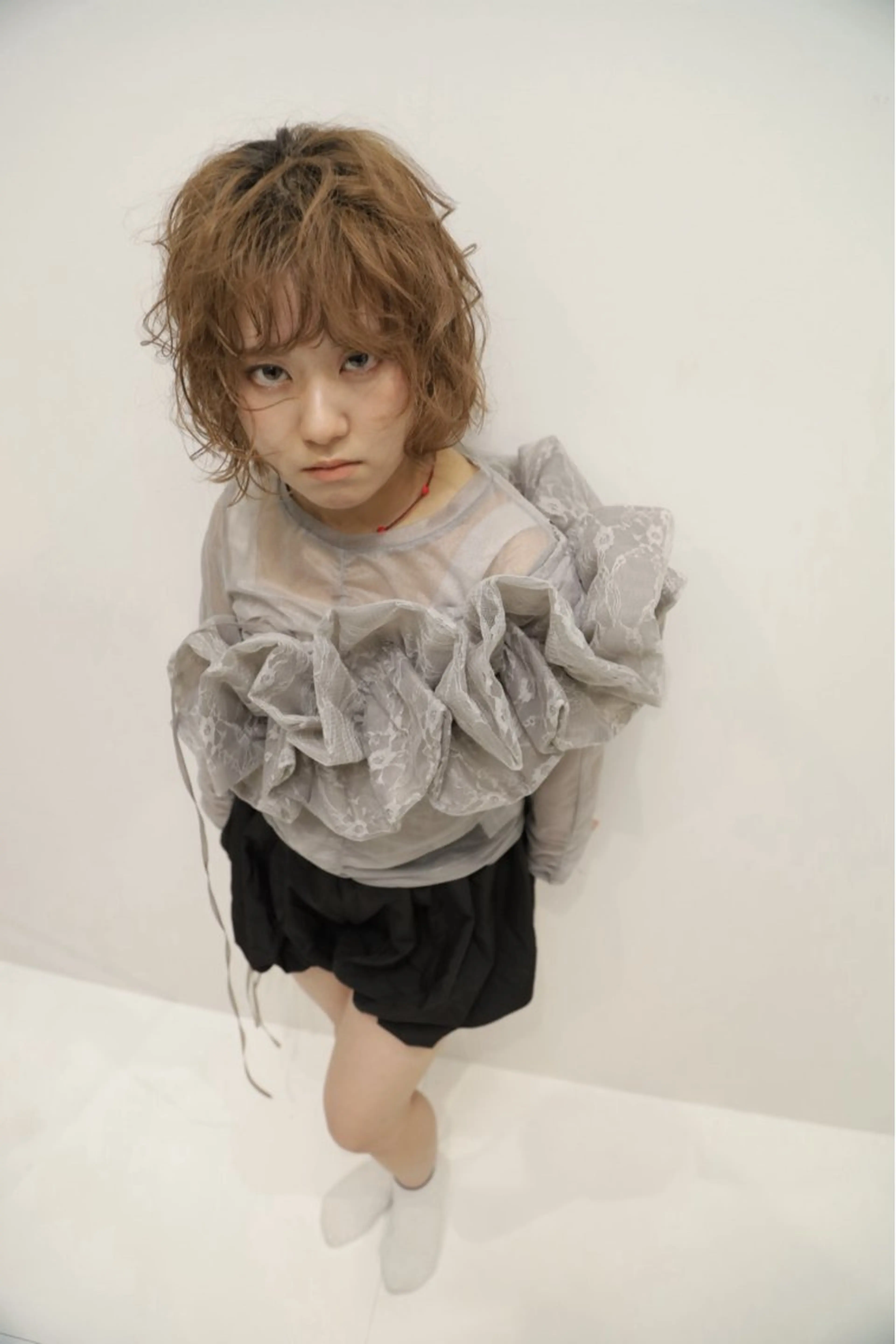 ミディアム カラー ブリーチモデル募集 古内柊のヘアスタイル