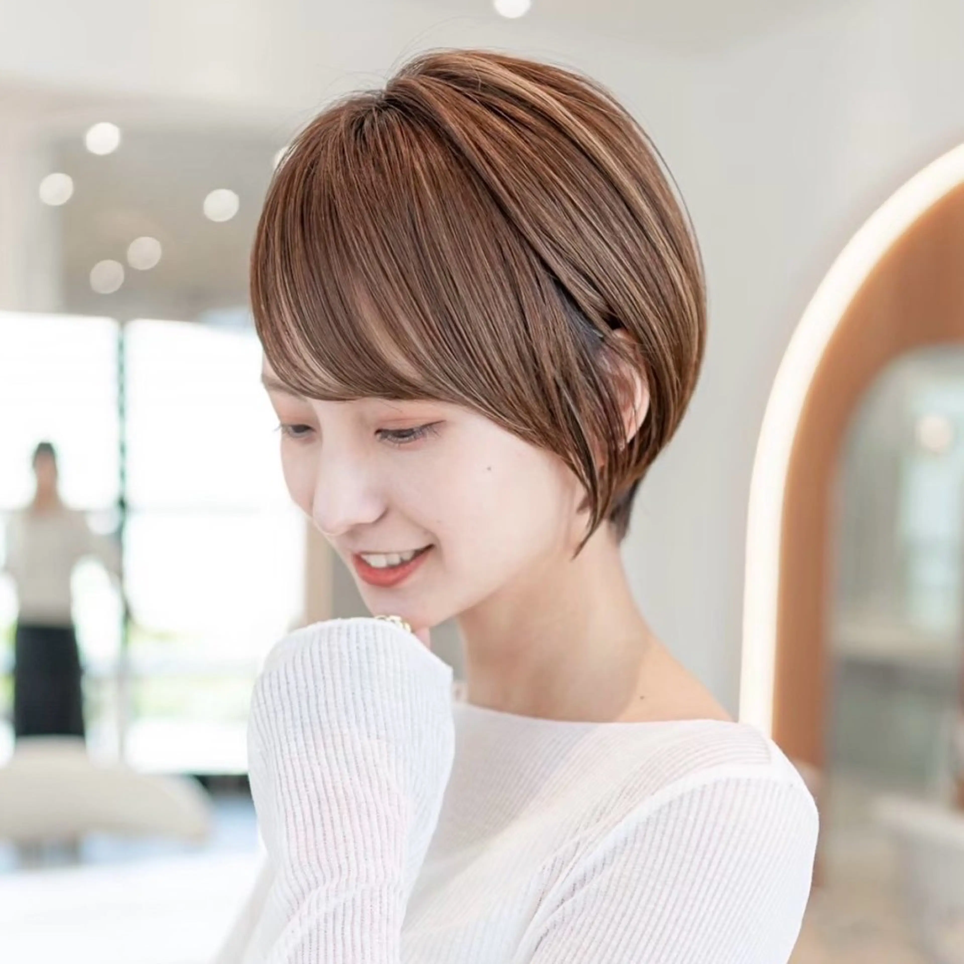 ショート カラー ショートボブ 丸みショート ボブ ショートヘア カット ヘアカラー 縮毛矯正 トリートメント 渋谷ボブ/レイヤー ボブ田中航平のヘアスタイル