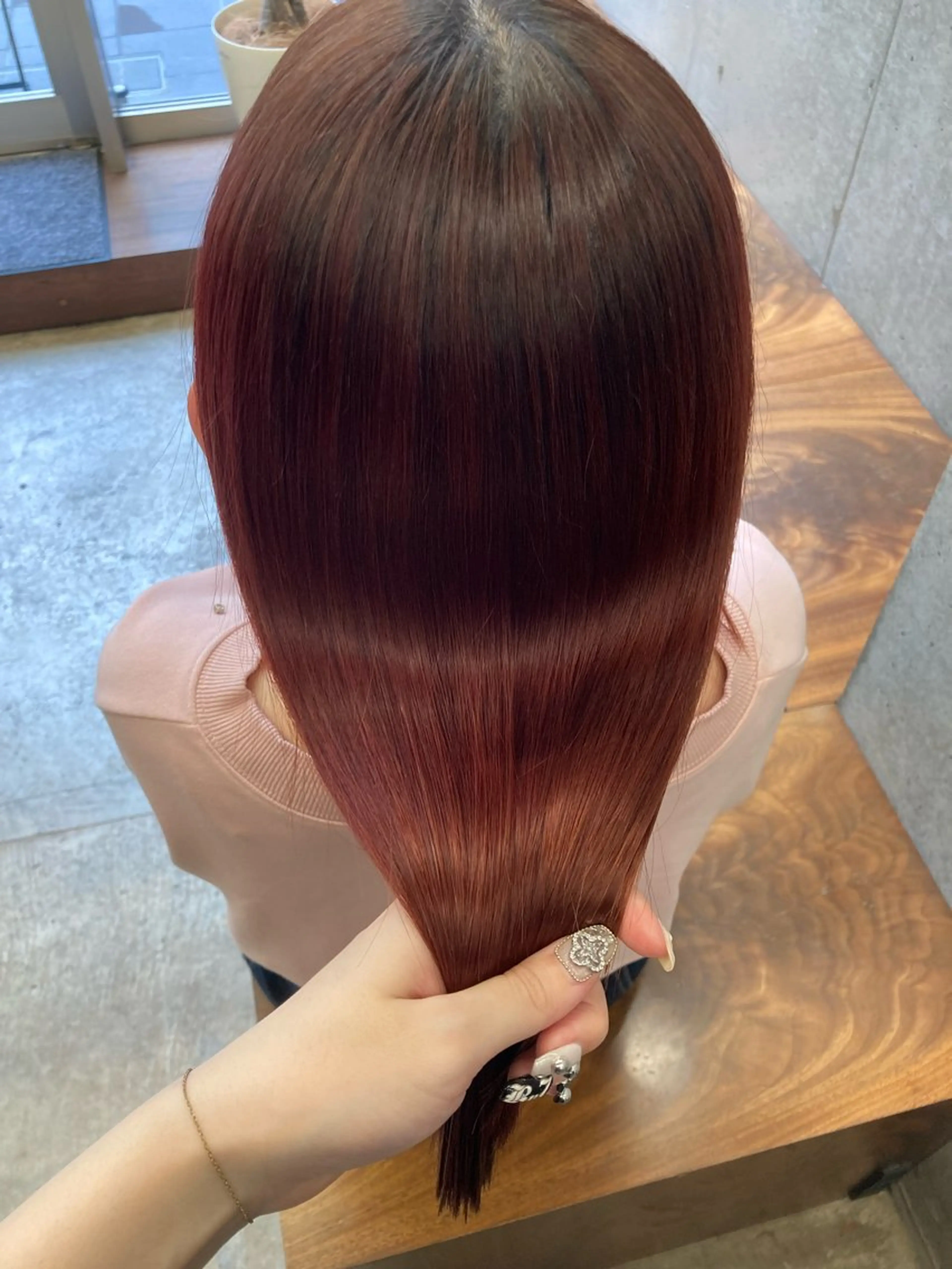 🌻触れたくなるような艶髪へ🌻縮毛矯正+艶カラー+うる艶トリートメント🌟#韓国#髪質改善の写真