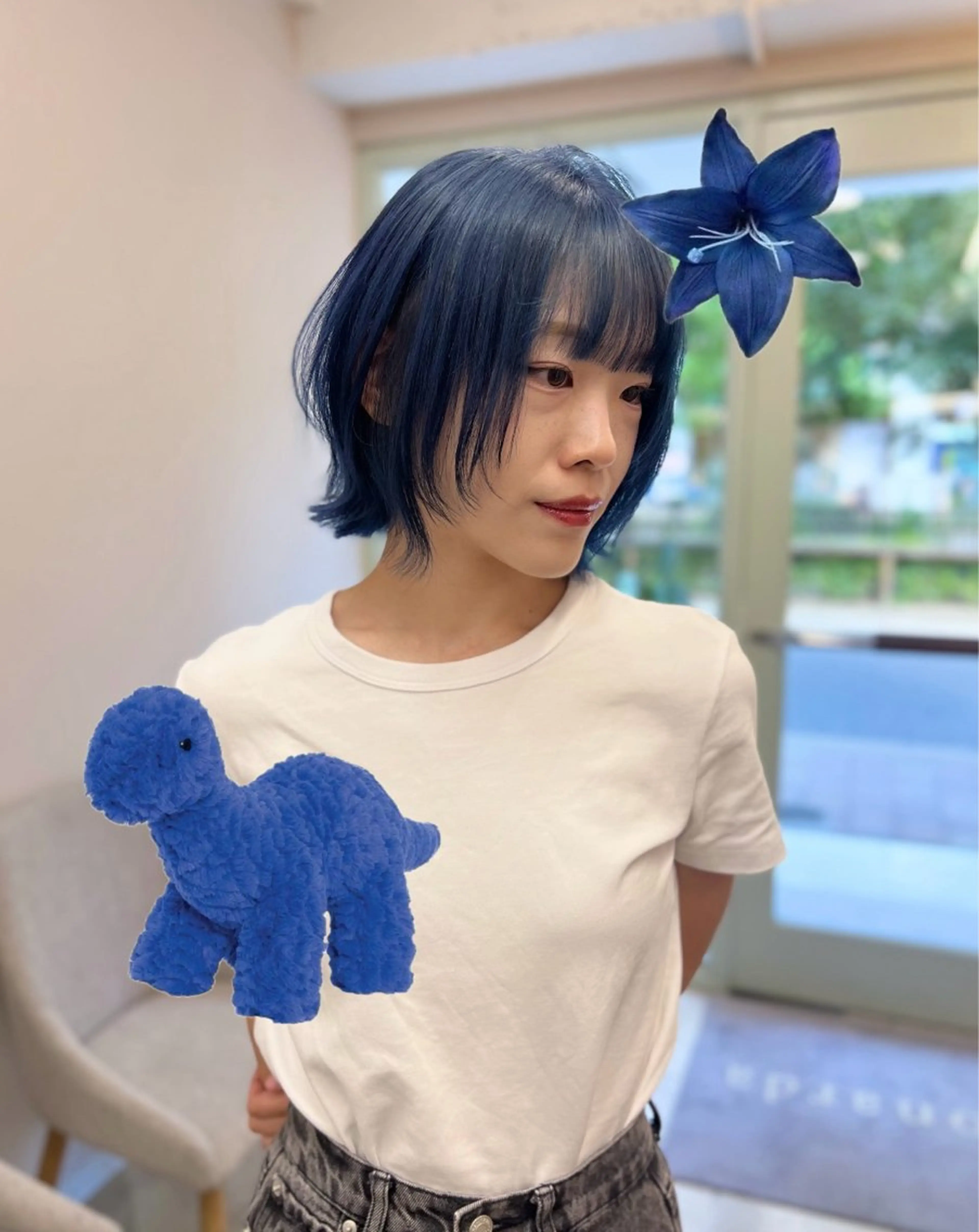 ミディアム カラー ヘアカラー トリートメント 岡山ハイトーン・ ルーツカラー/こもものヘアスタイル