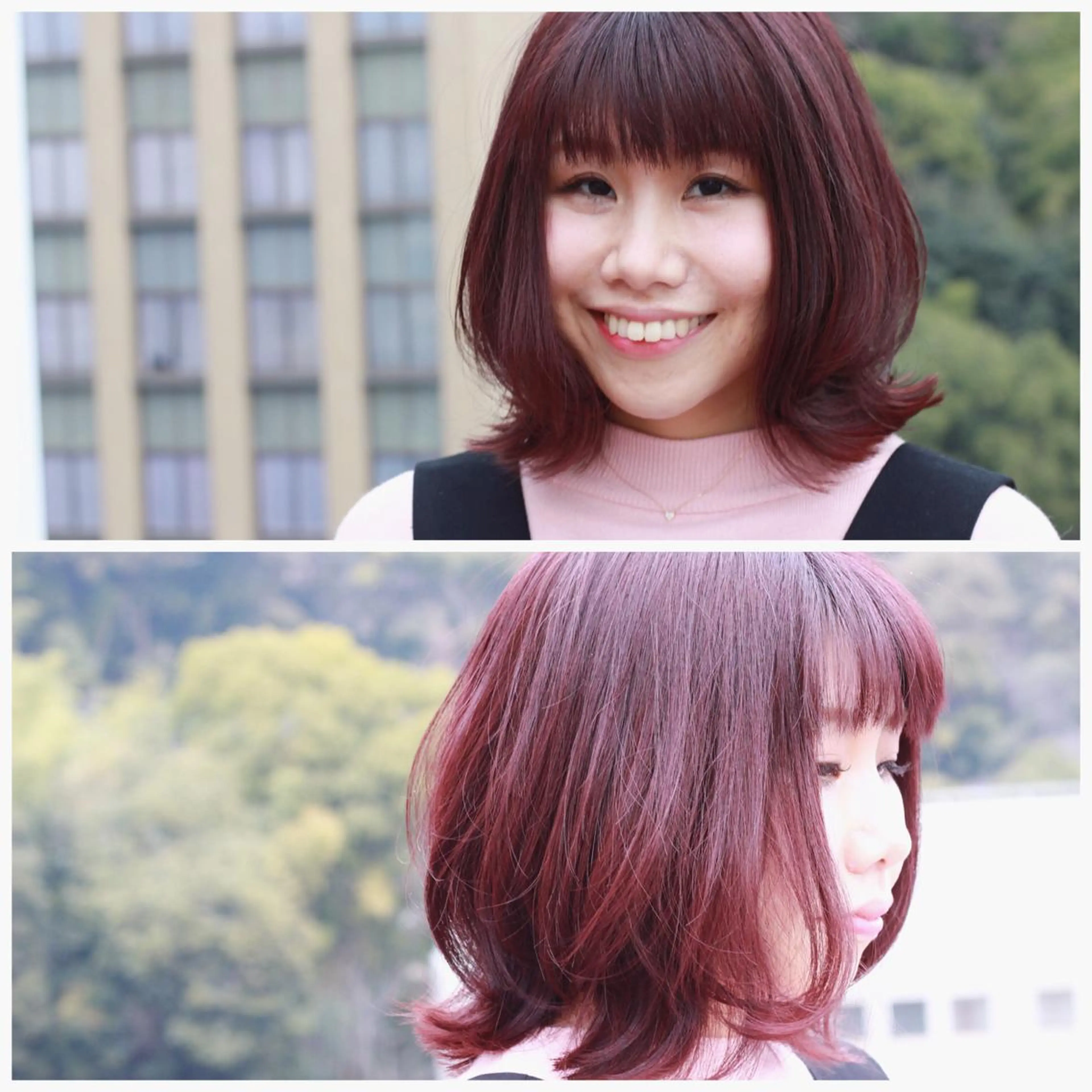 ミディアム カラー パープルカラー カット パーマ Viage （ビアージュ）のヘアスタイル