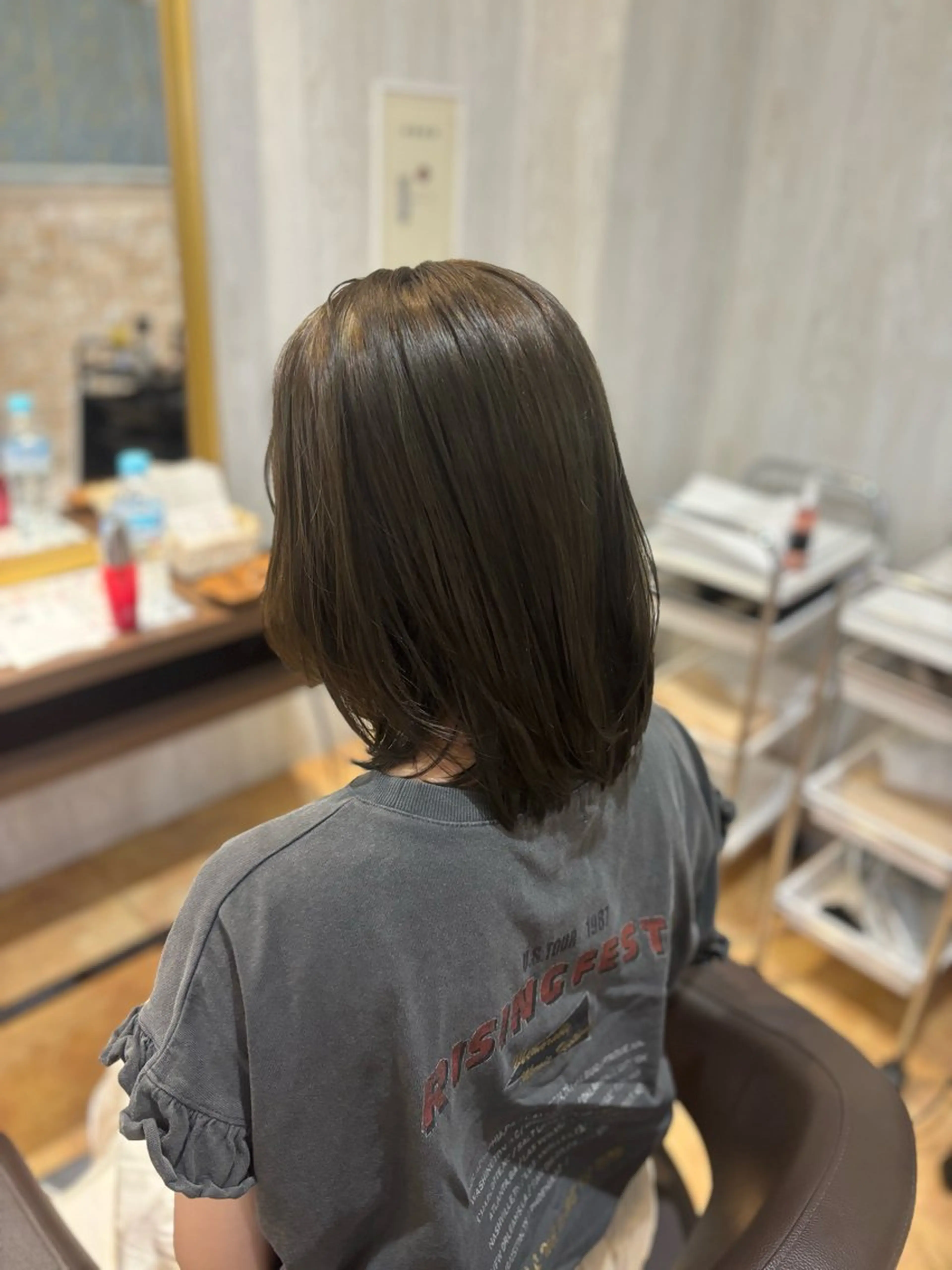 ミディアム カラー カット ヘアカラー トリートメント yui🥀/ボブ /暖色/レディースのヘアスタイル