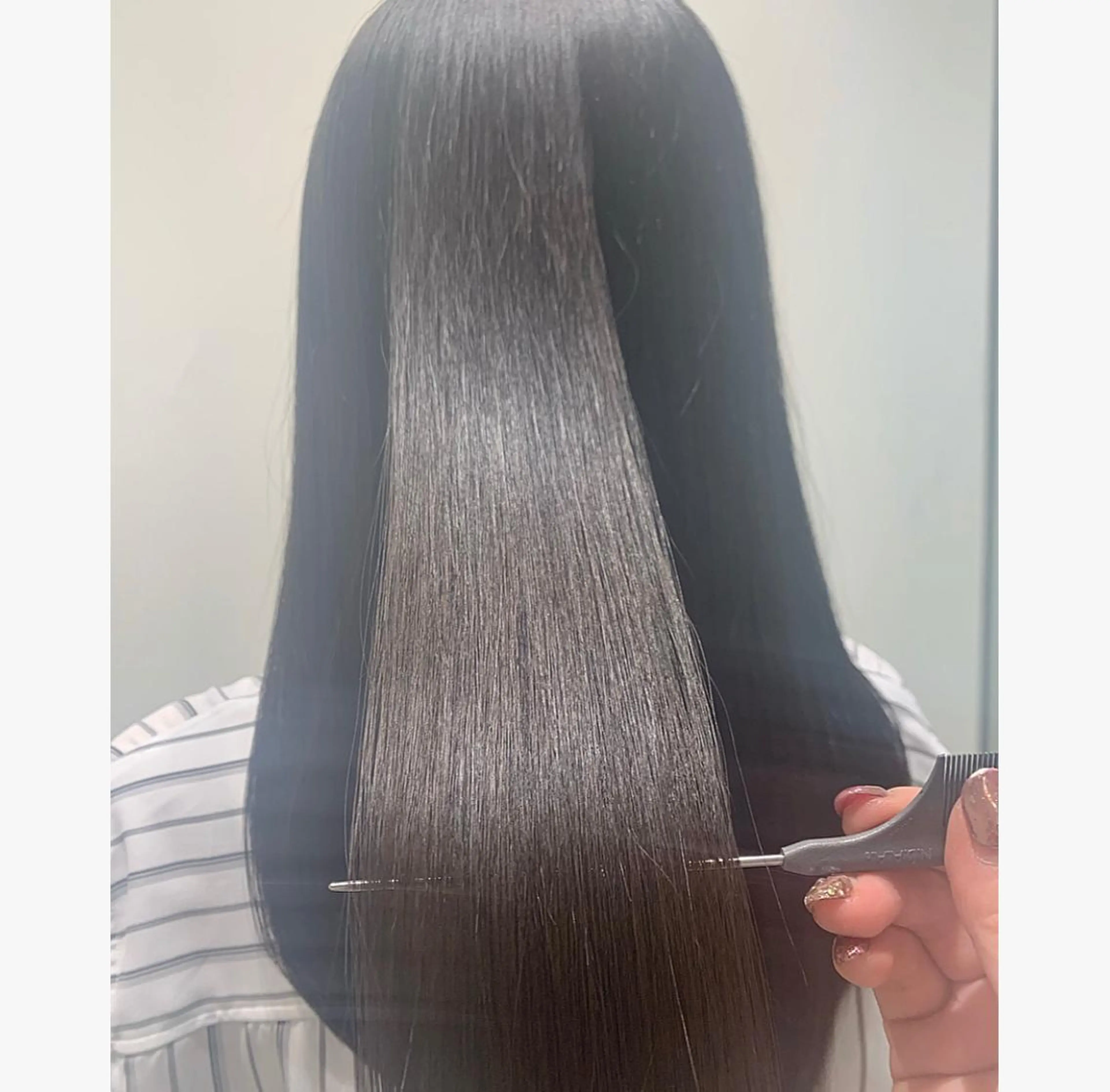 ロング カット 縮毛矯正 トリートメント 💙美髪救世主💙 関華蓮のヘアスタイル