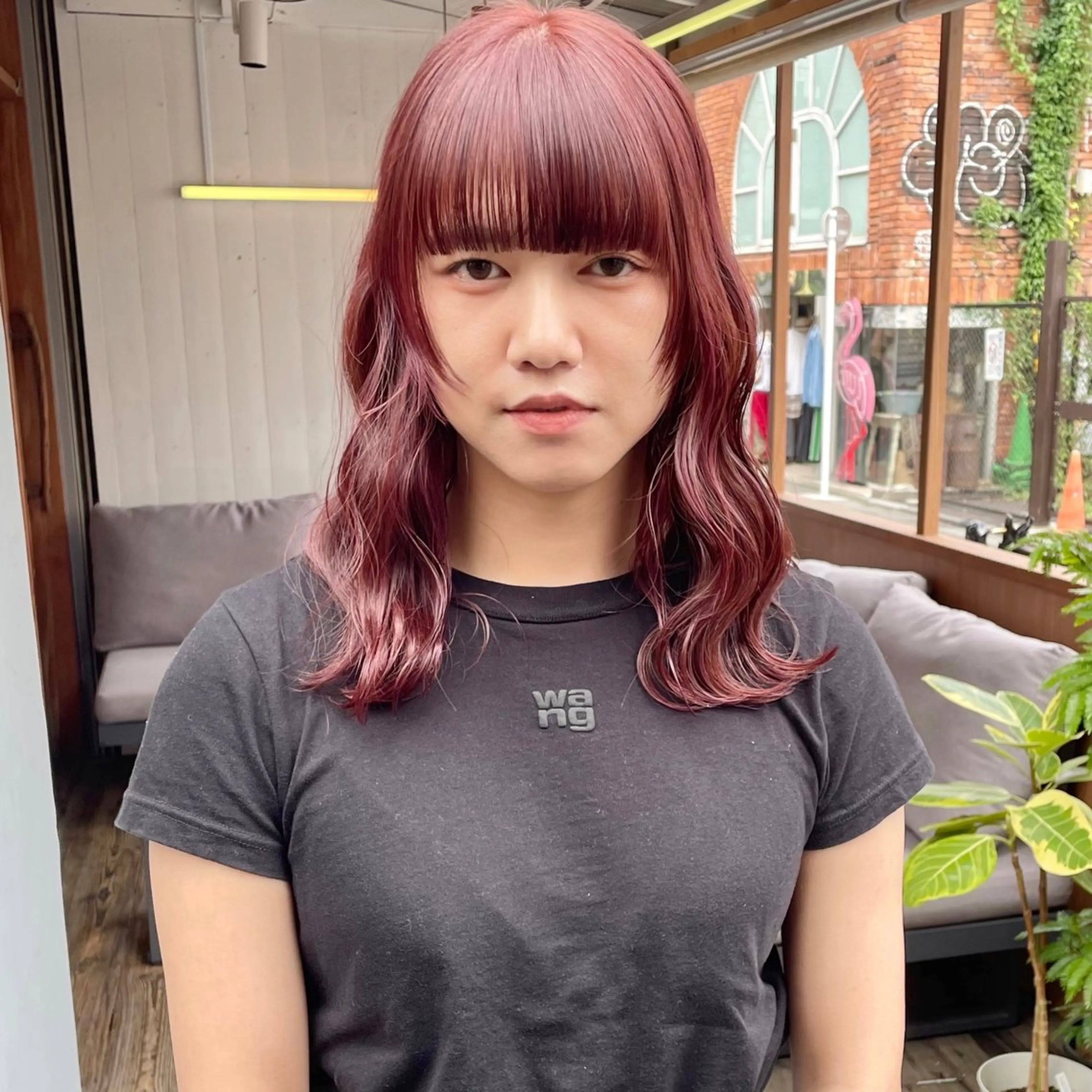 ミディアム カラー ダブルカラー 顔周りカット レイヤーカット カット ヘアカラー トリートメント 🍊暖色×顔周り 🍊cocoroのヘアスタイル