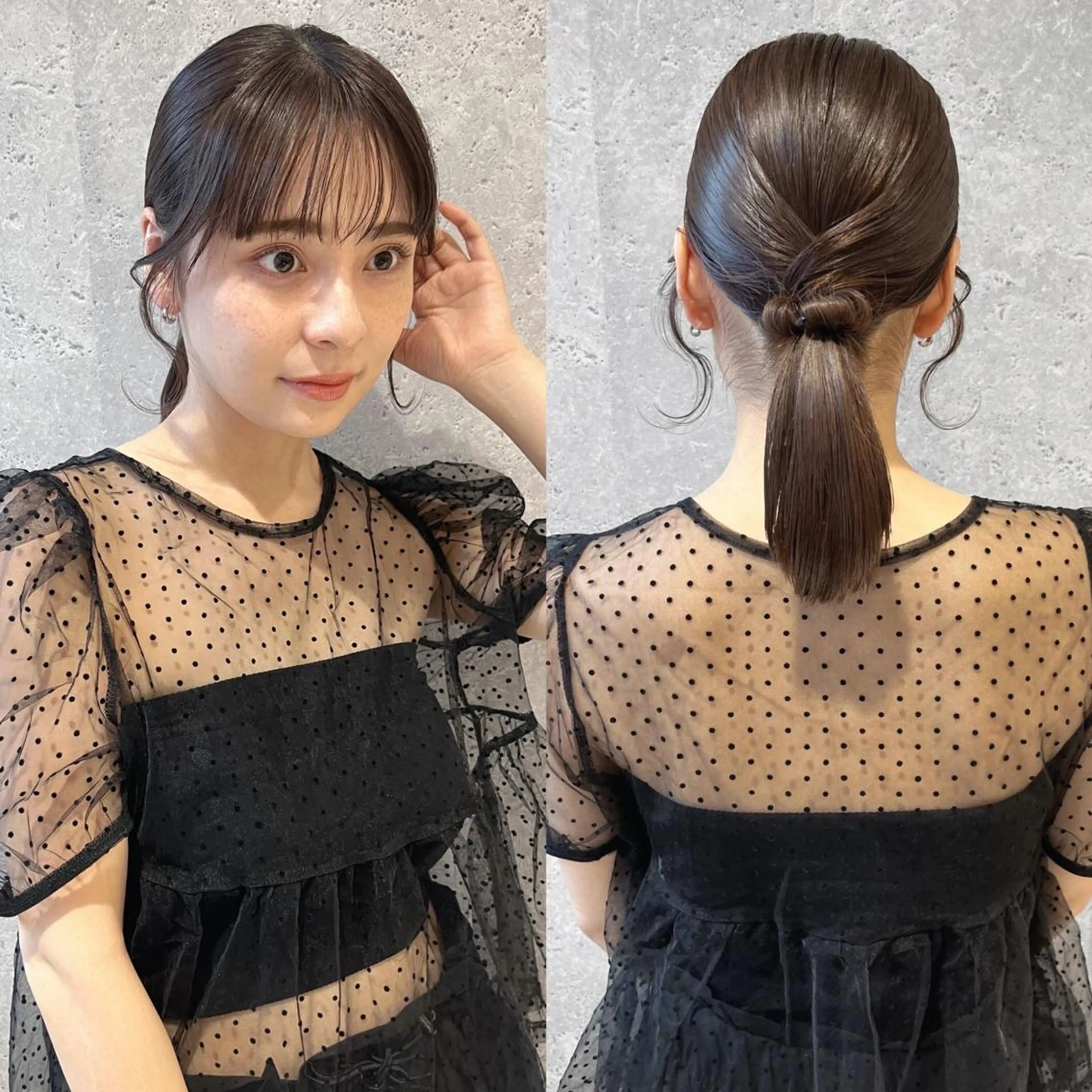 ヘアアレンジ セミロング 🩰 柔らかいカラー tomomi🌛のヘアスタイル