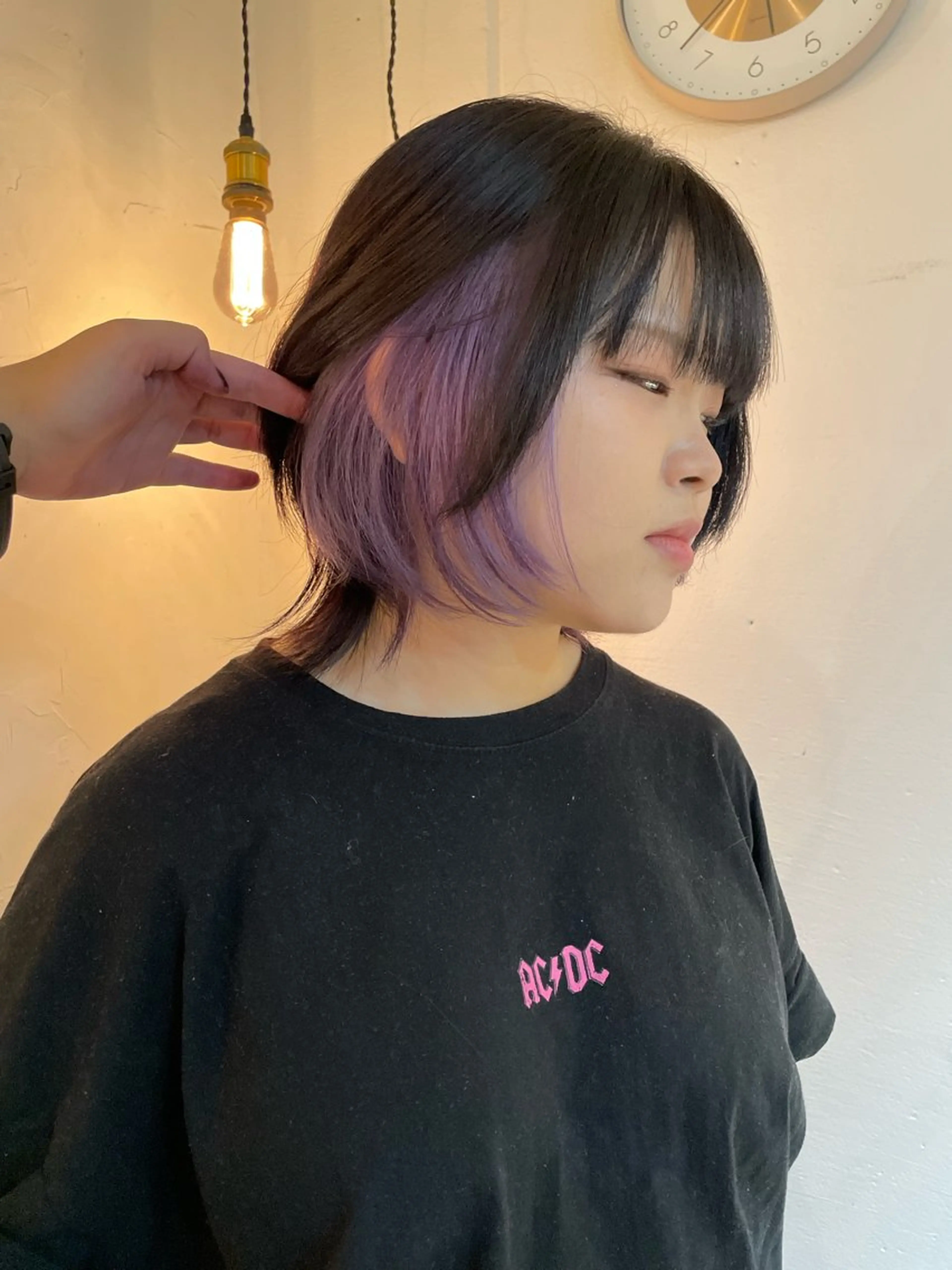 セミロング カラー 京都美容師 塩のヘアスタイル