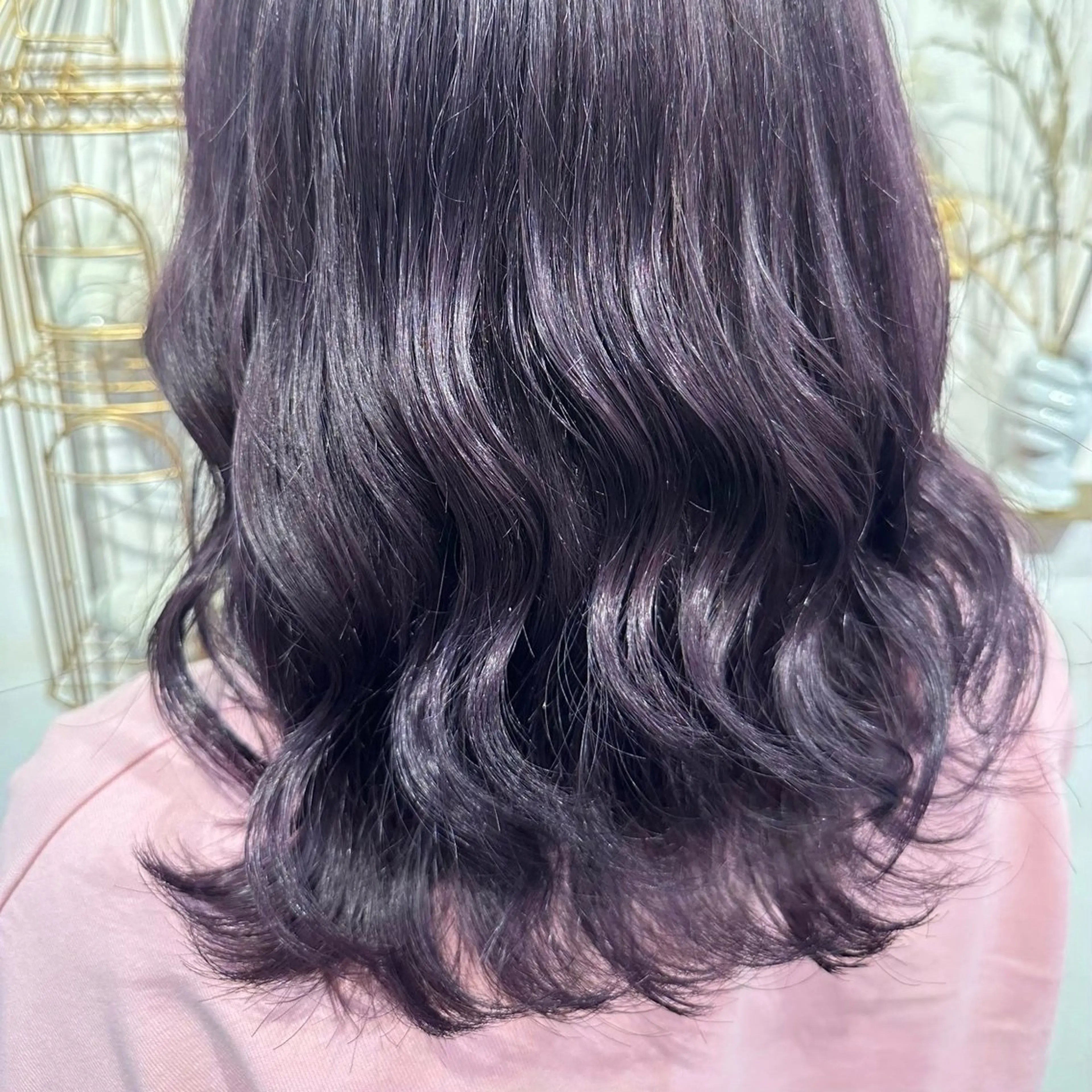 ミディアム ヘアカラー 野崎 桃実のヘアスタイル