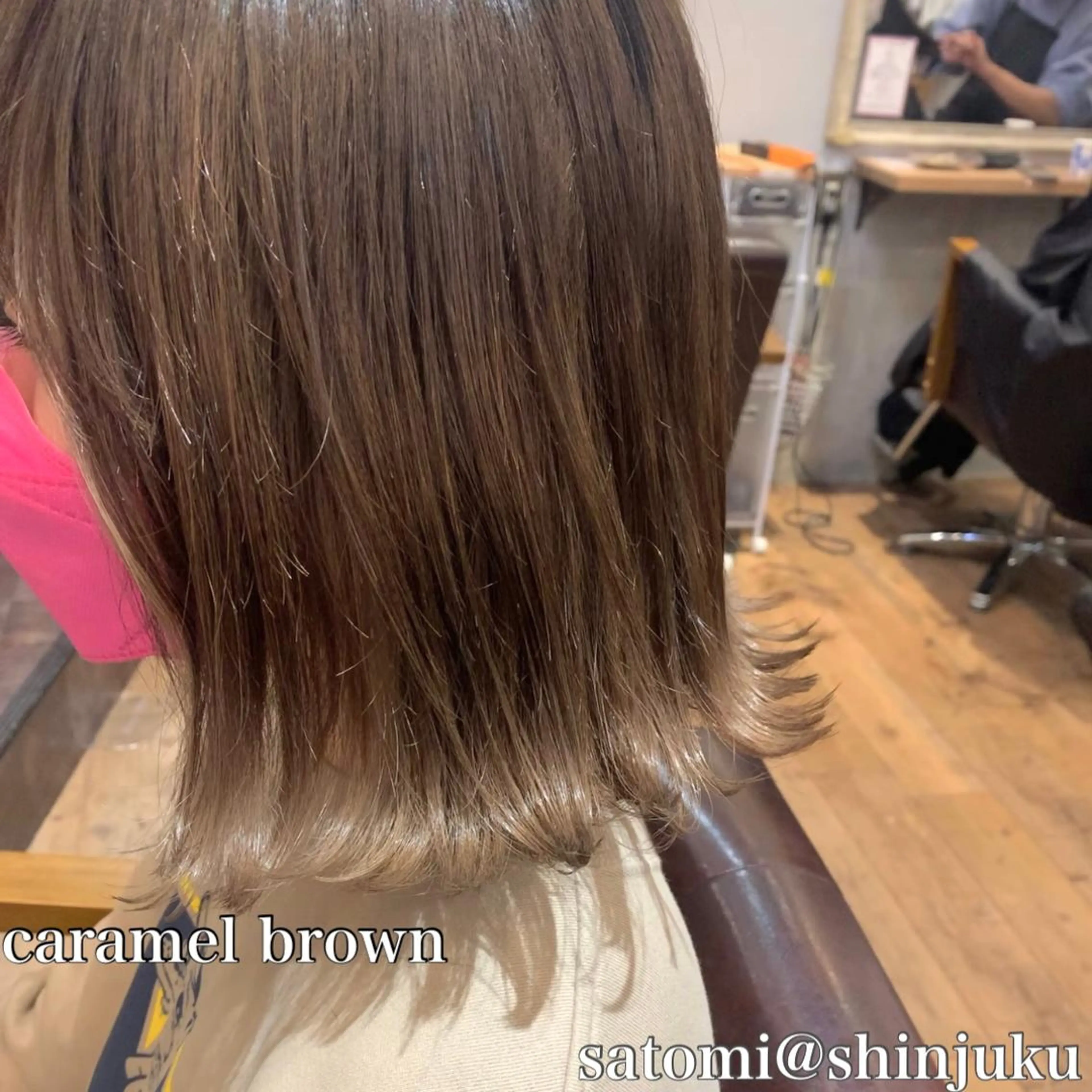 セミロング カラー ベージュカラー 淡色ふんわりhair 新宿satomiのヘアスタイル