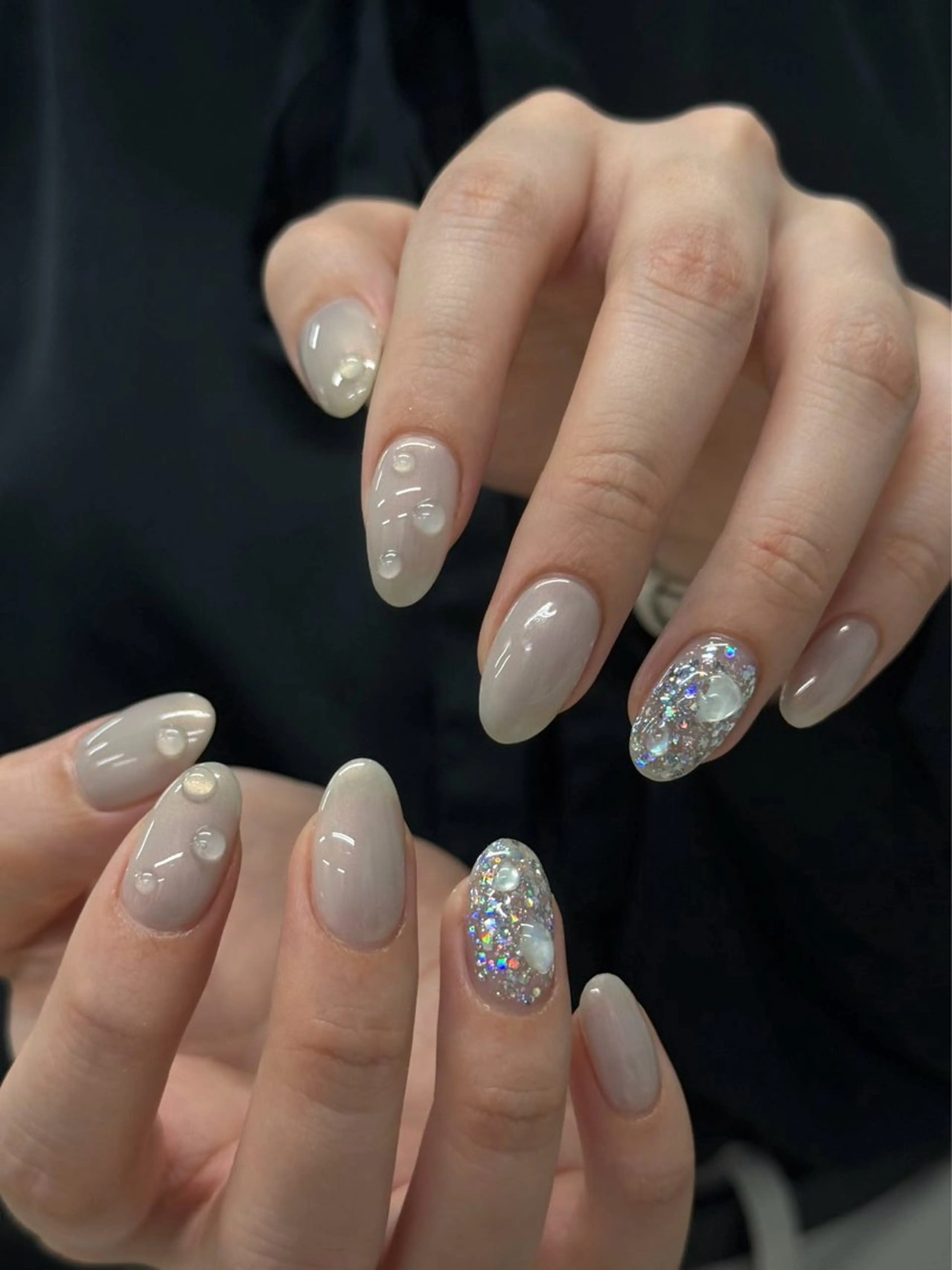 ネイル ハンドネイル Kaka_ パラジェル、長さだしのネイルデザイン