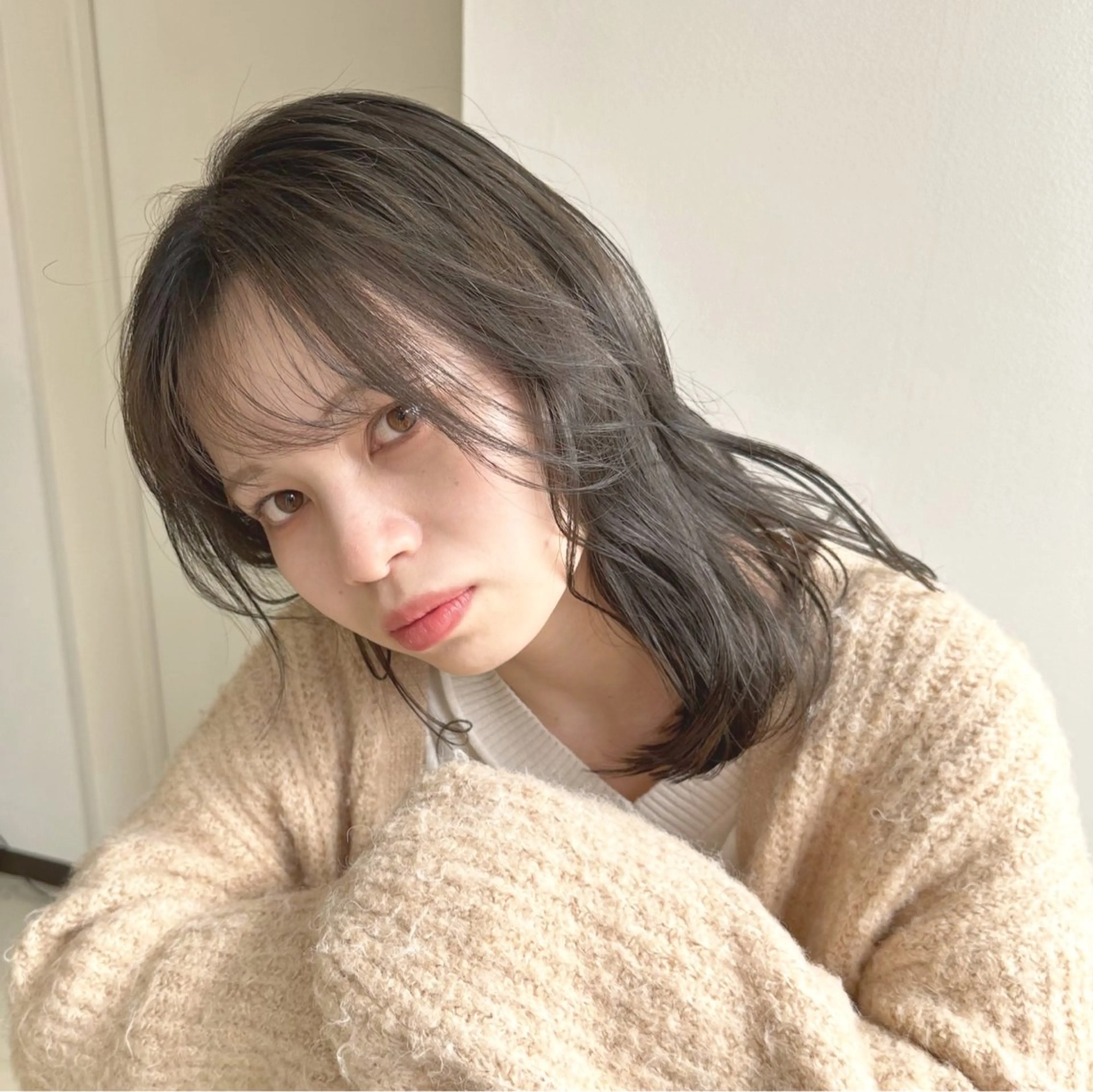 カラー ベージュカラー オリーブベージュ オレンジ カット ヘアカラー Sherry/R 三川町　木村祐里奈のヘアスタイル