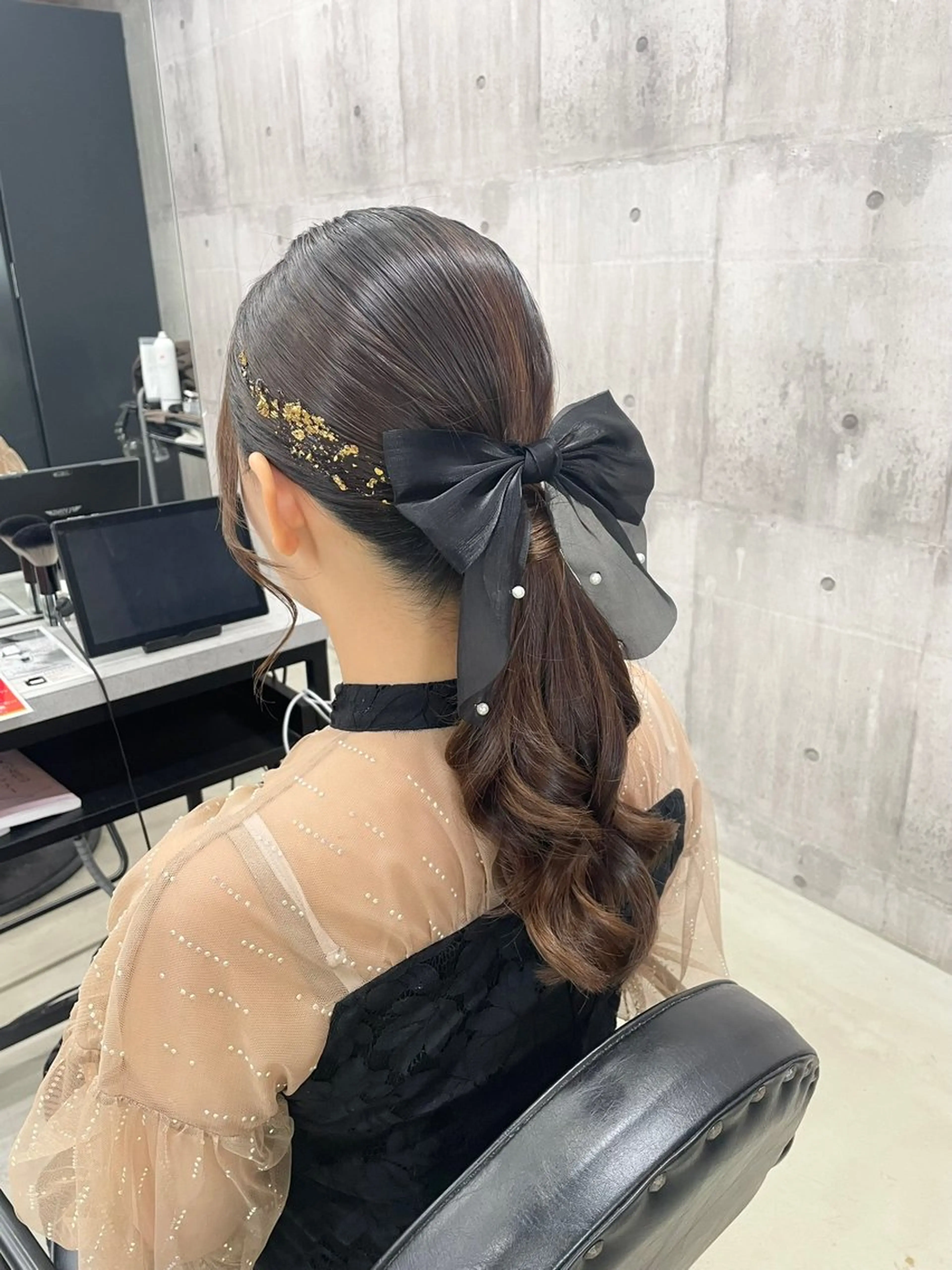 ロング ヘアアレンジ 結婚式・ブライダル ヘアセット LUXBE LUCE 那覇小禄イオン店所属・LUXBE LUCE ひなののヘアスタイル