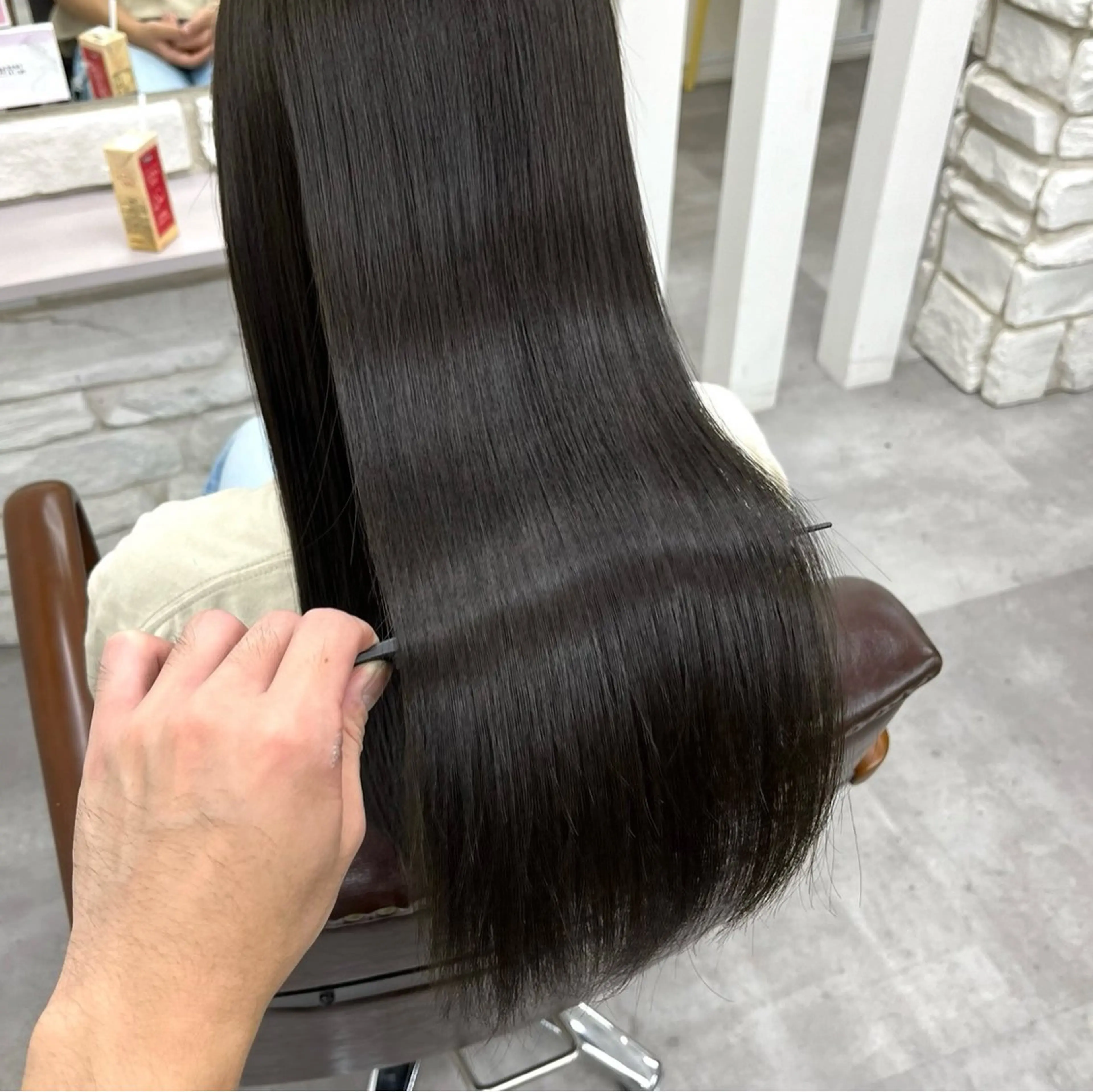 ロング カット 縮毛矯正 トリートメント 天王寺髪質改善なら よしみさん✨のヘアスタイル