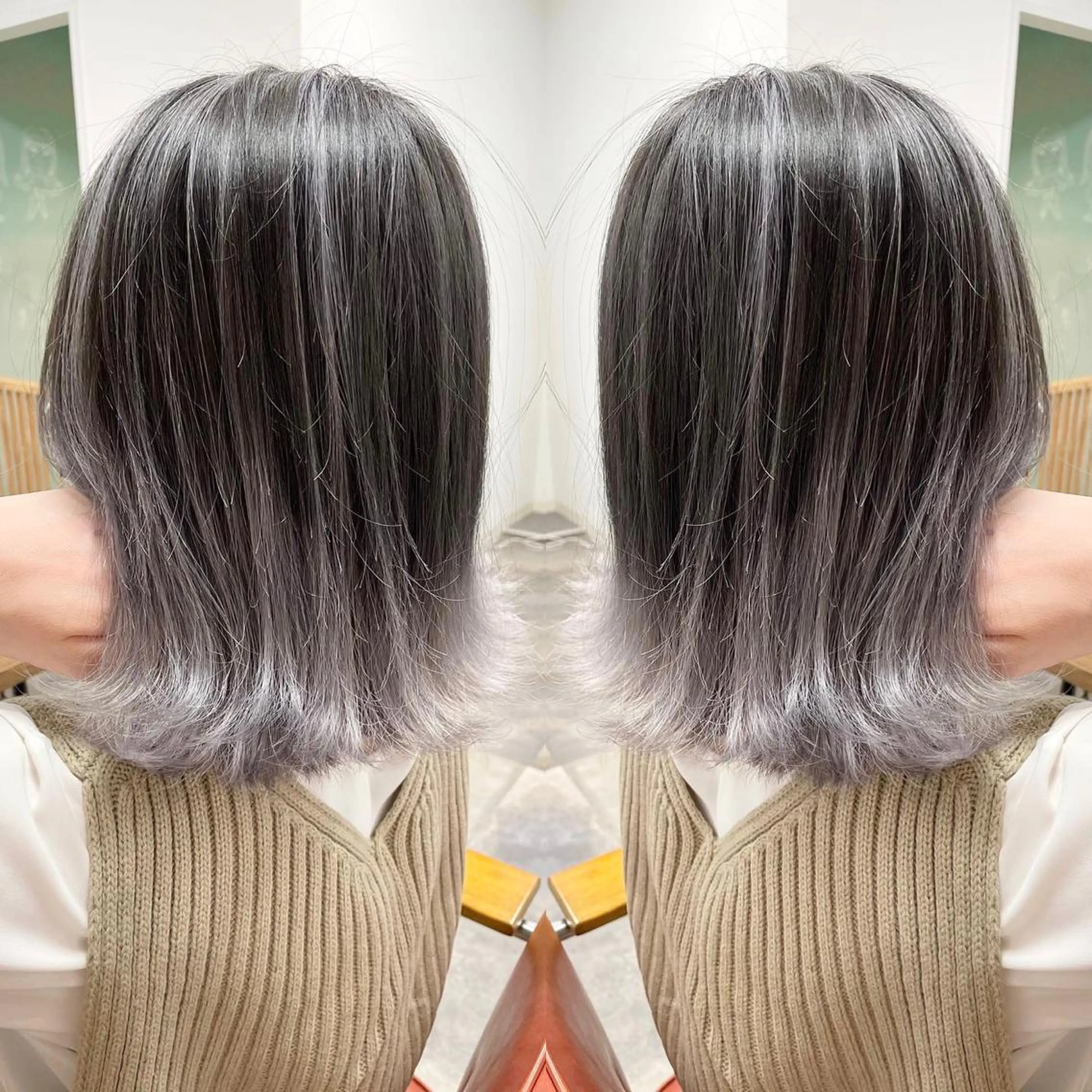 ミディアム カラー ~tie.hair salon所属・Ryoka🌼倉敷/ ハイトーン/レイヤーのヘアスタイル