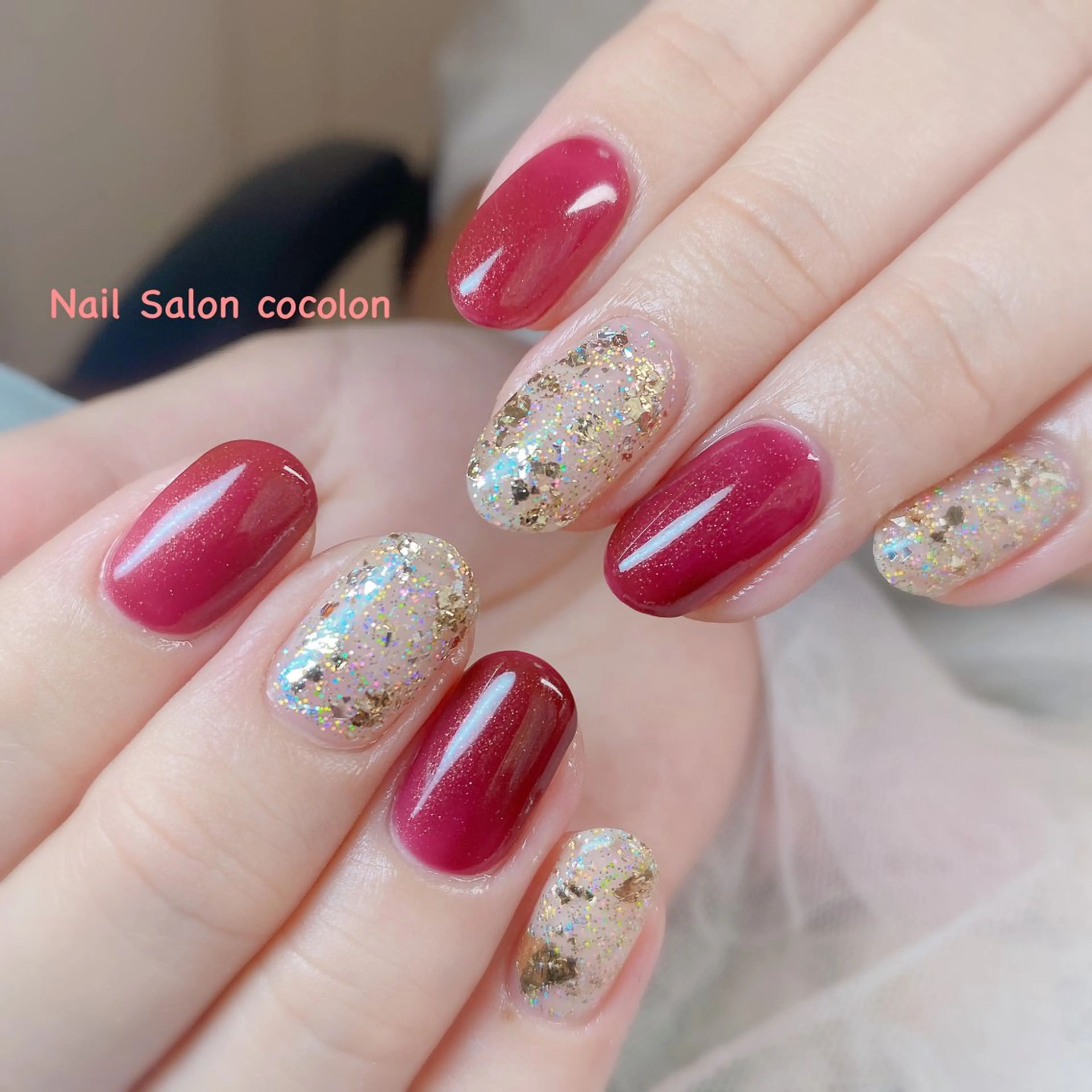 ネイル ラメ(グリッター) ワンカラーネイル ハンドネイル 柴崎 美幸のネイルデザイン